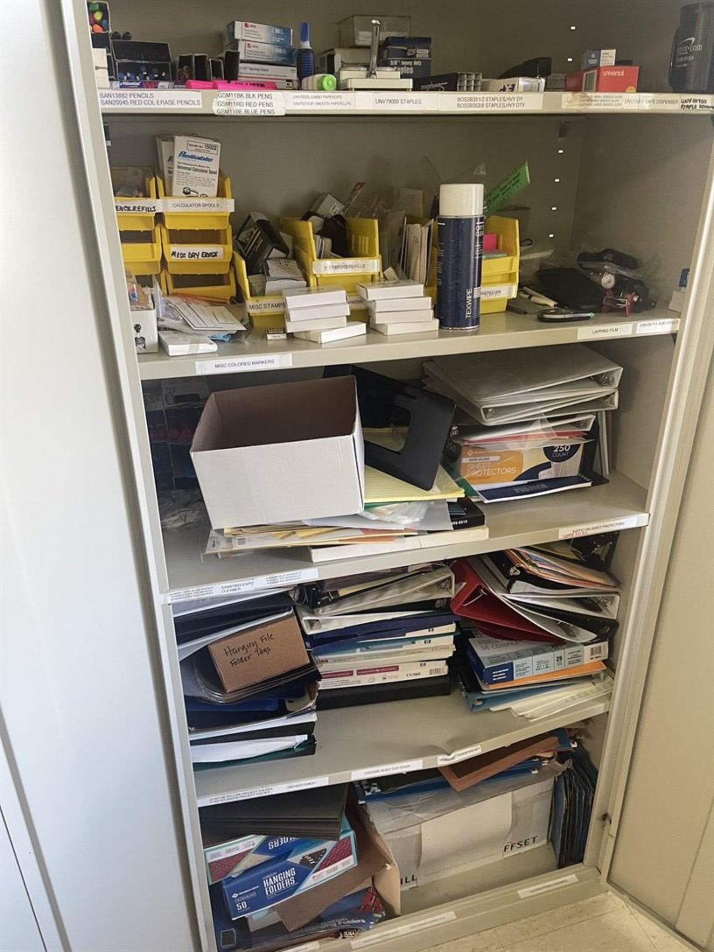 Lot of (2) Shop Cabinets, (1) Containing Assorted Office Supplies - Image 2 of 2
