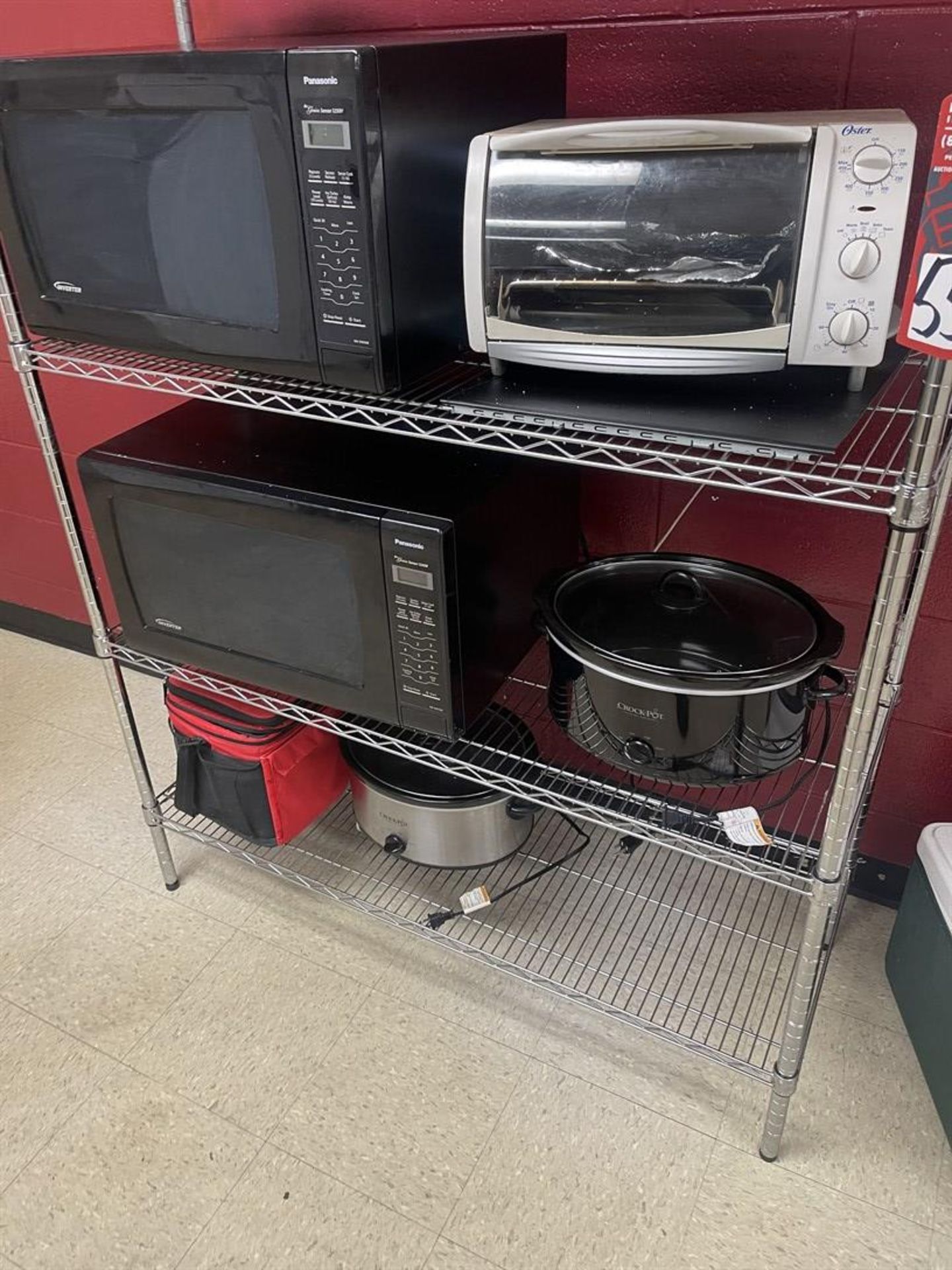 Rack w/ (2) Microwaves and (2) Crock Pots - Image 2 of 2