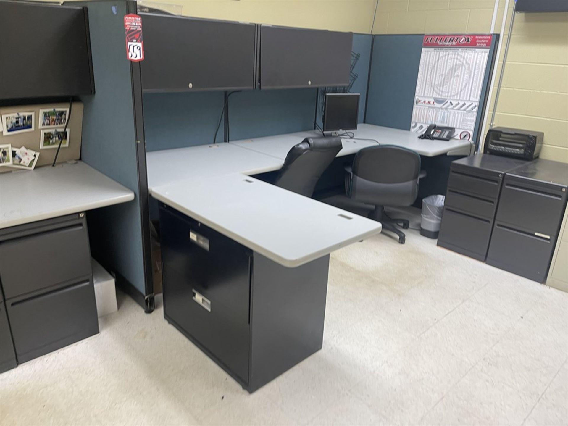 Lot of (2) Cubicles/Desks w/ Chairs - Image 3 of 3