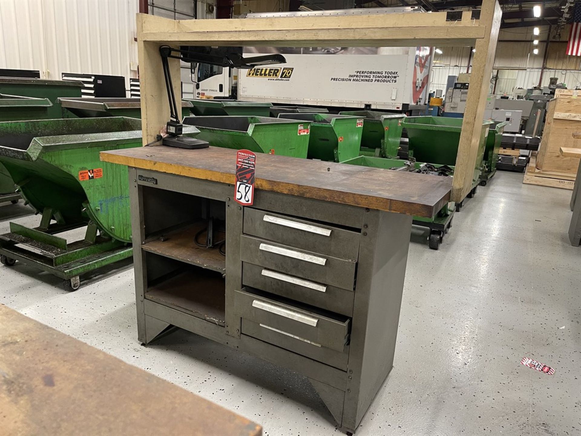 KENNEDY Wood Top Work Bench, 20" x 54" x 1.5" Thick Top