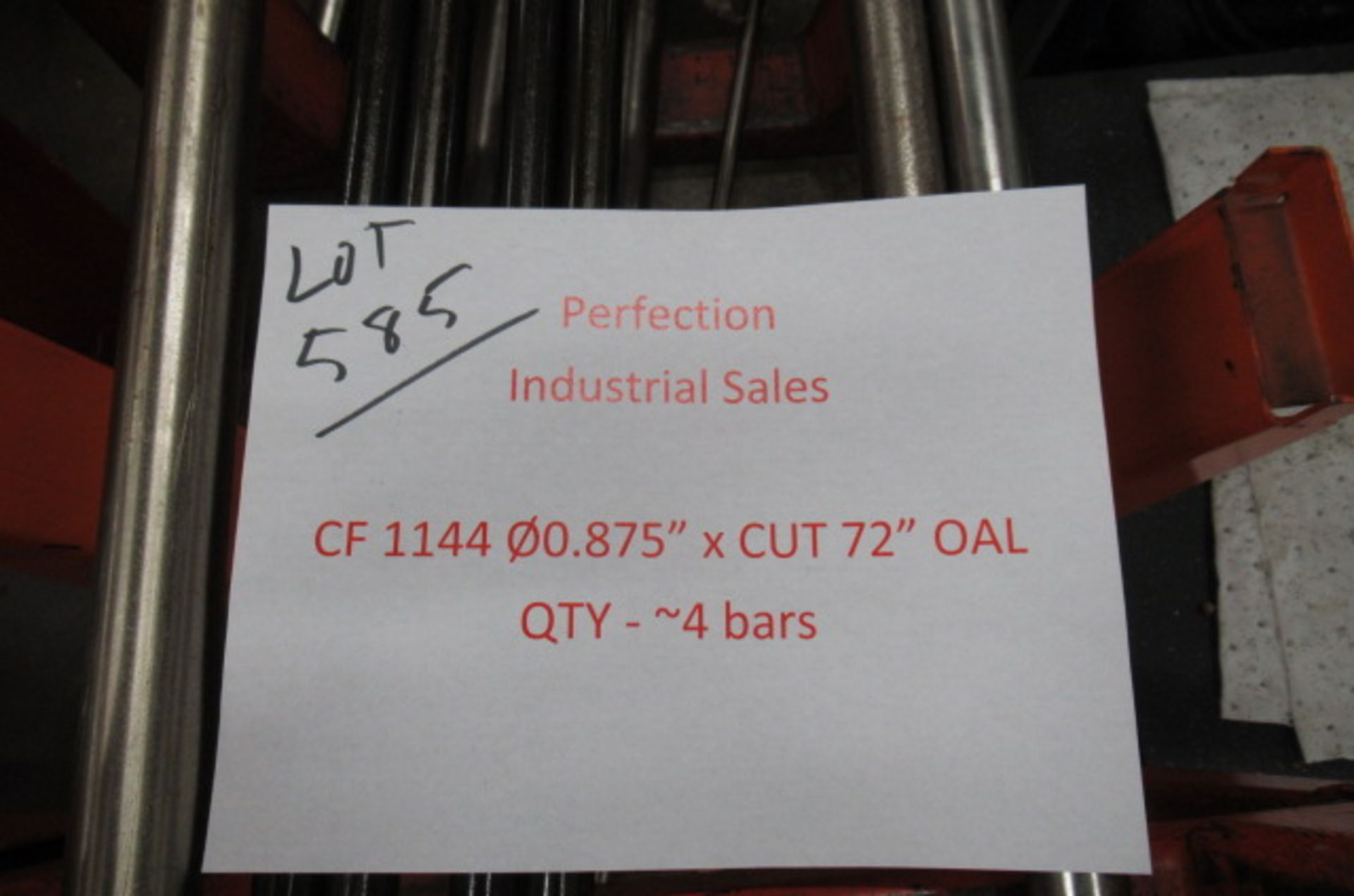 Lot steel round stock CF1117 01.1/8 1E-0353 qty18, CF 1144 .875x cut 72 oal qty4, CF1144 DIA 1.50 - Image 4 of 7