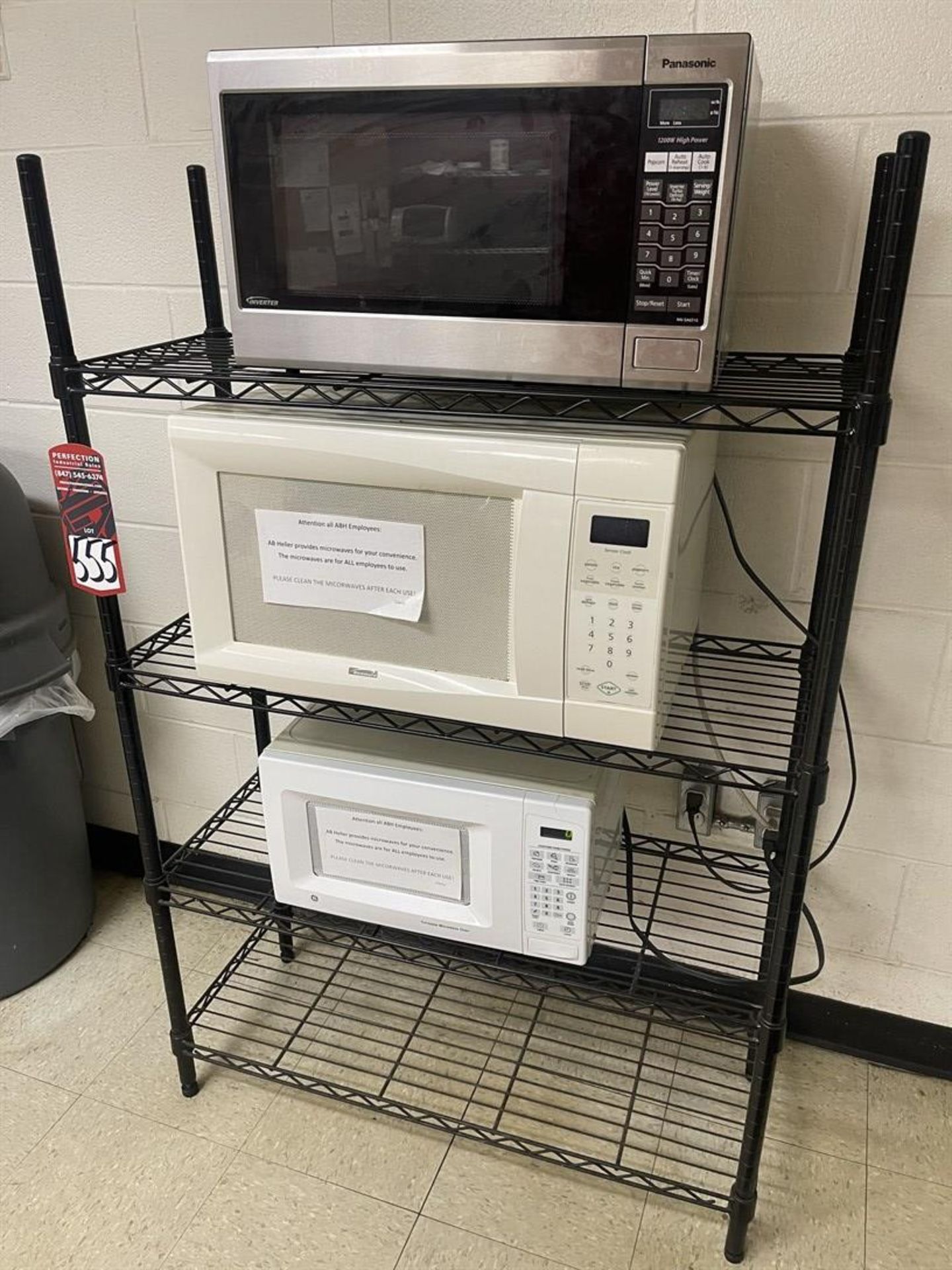 Rack w/ (3) Microwaves