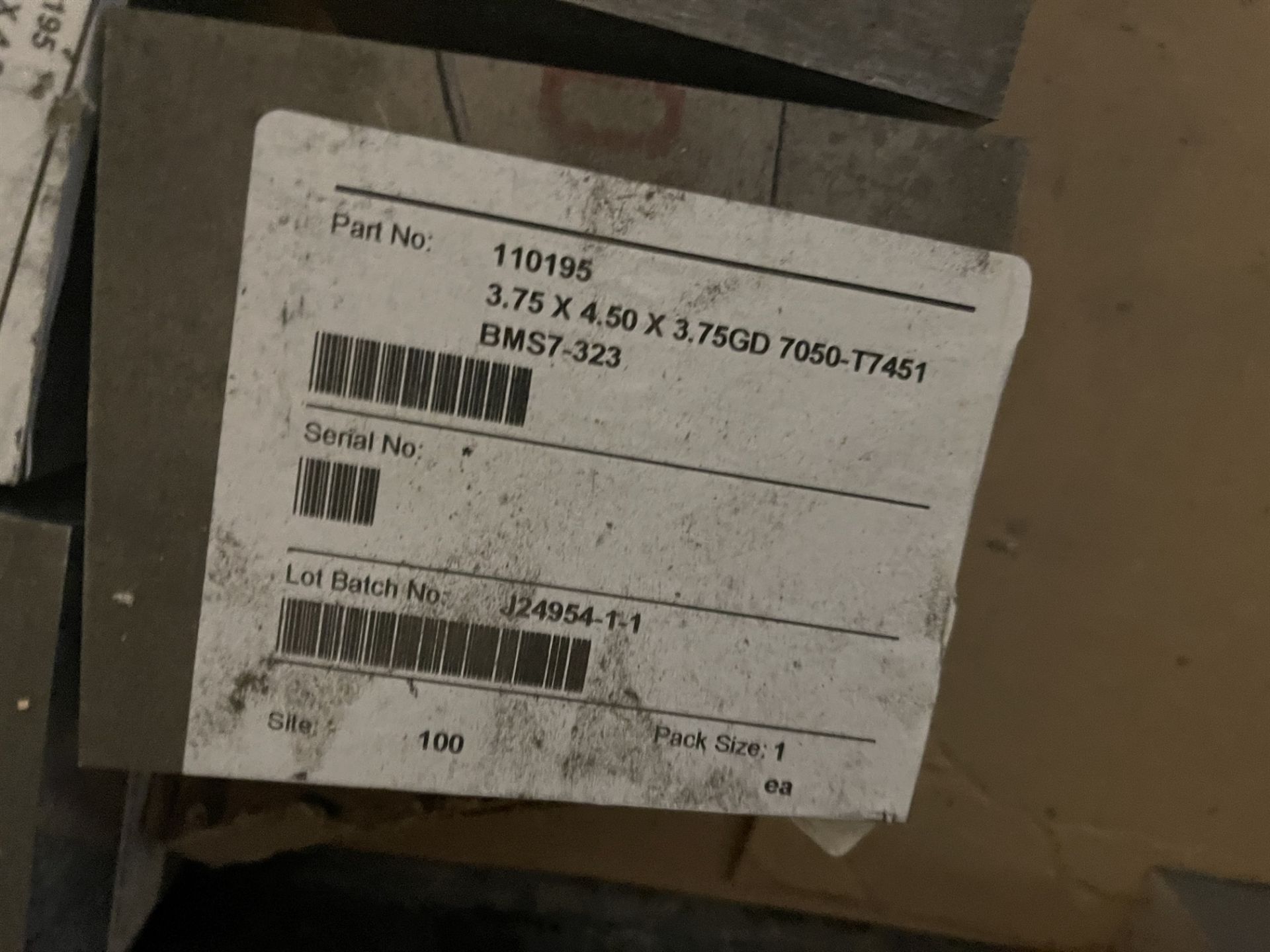 Lot Comprising (3) Collapsible Crates w/ Assorted 6AL-4V AMS4911 Titanium Block and 7050-T7451- - Image 5 of 23