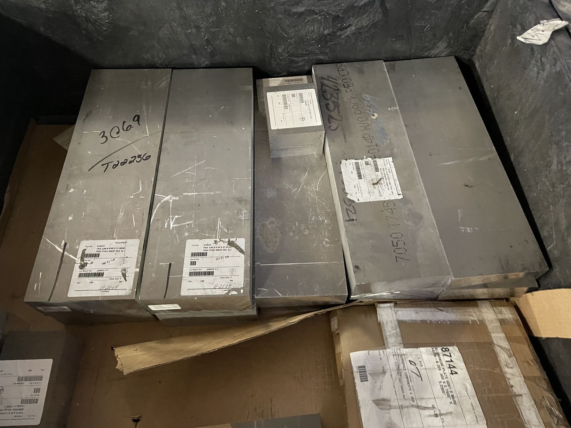 Lot Comprising (3) Collapsible Crates w/ Assorted 6AL-4V AMS4911 Titanium Block and 7050-T7451- - Image 13 of 23
