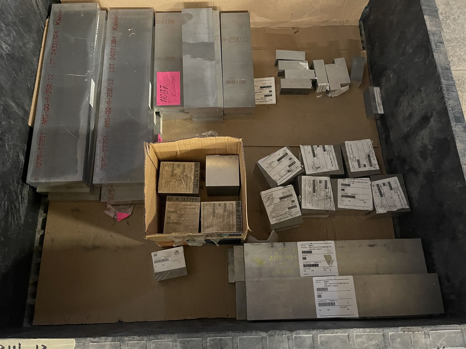 Lot Comprising (3) Collapsible Crates w/ Assorted 6AL-4V AMS4911 Titanium Block and 7050-T7451- - Image 2 of 23