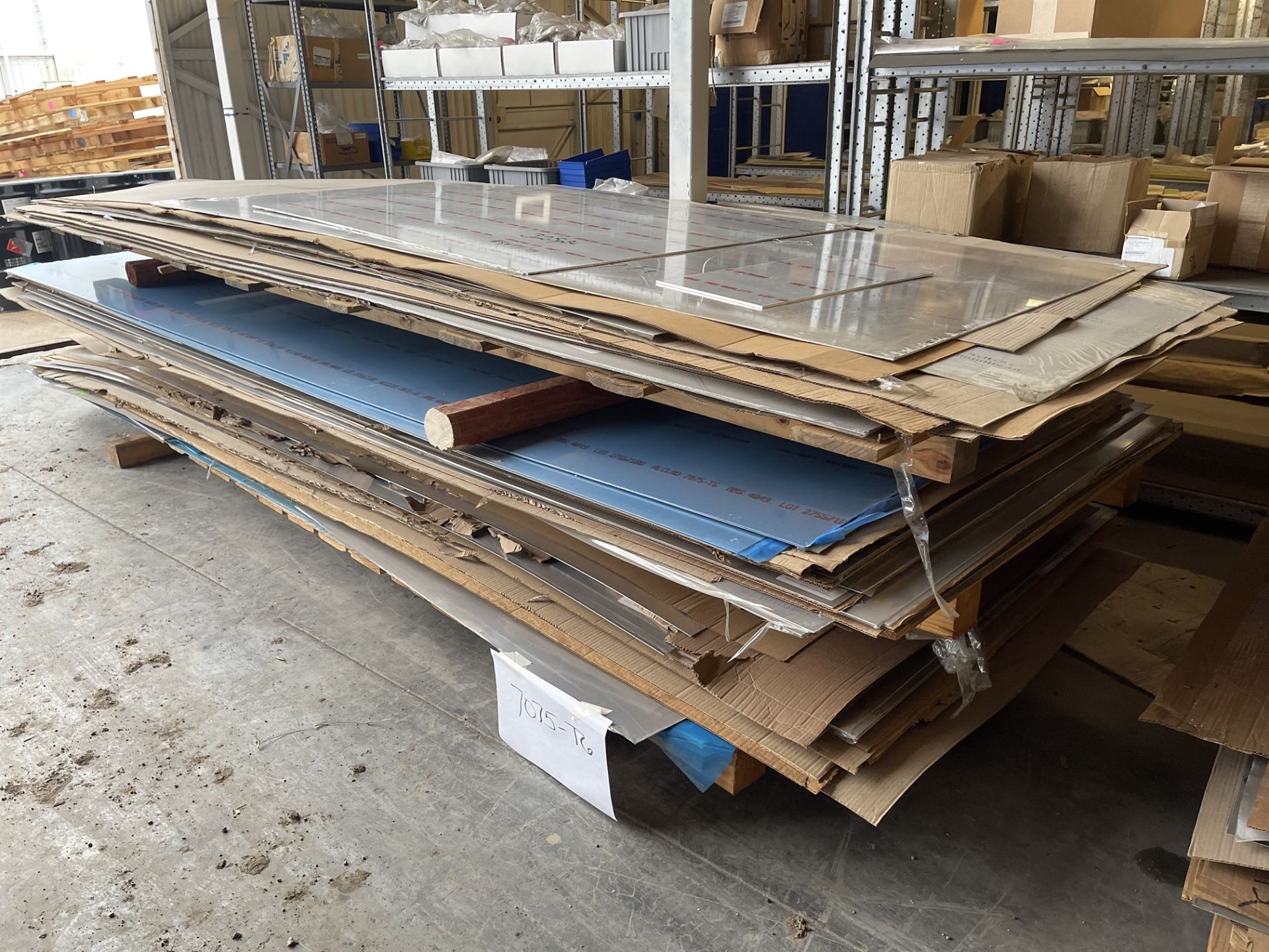 Lot Comprising Stack of Assorted 7075-T6 Aluminum Sheet Stock