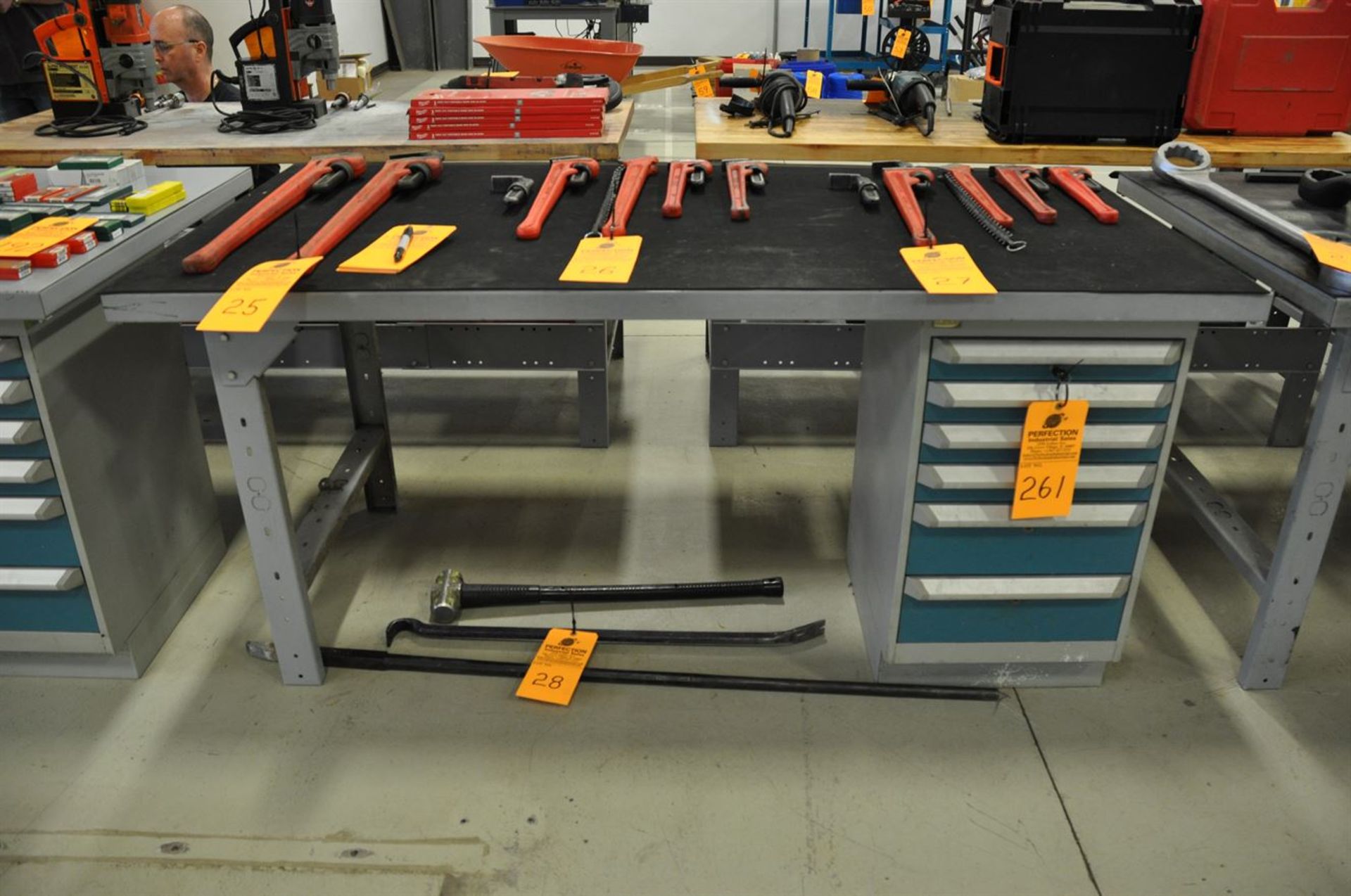 Kleton Work bench, 36"x72", 6 drawer w/ lock and keys (No Contents)