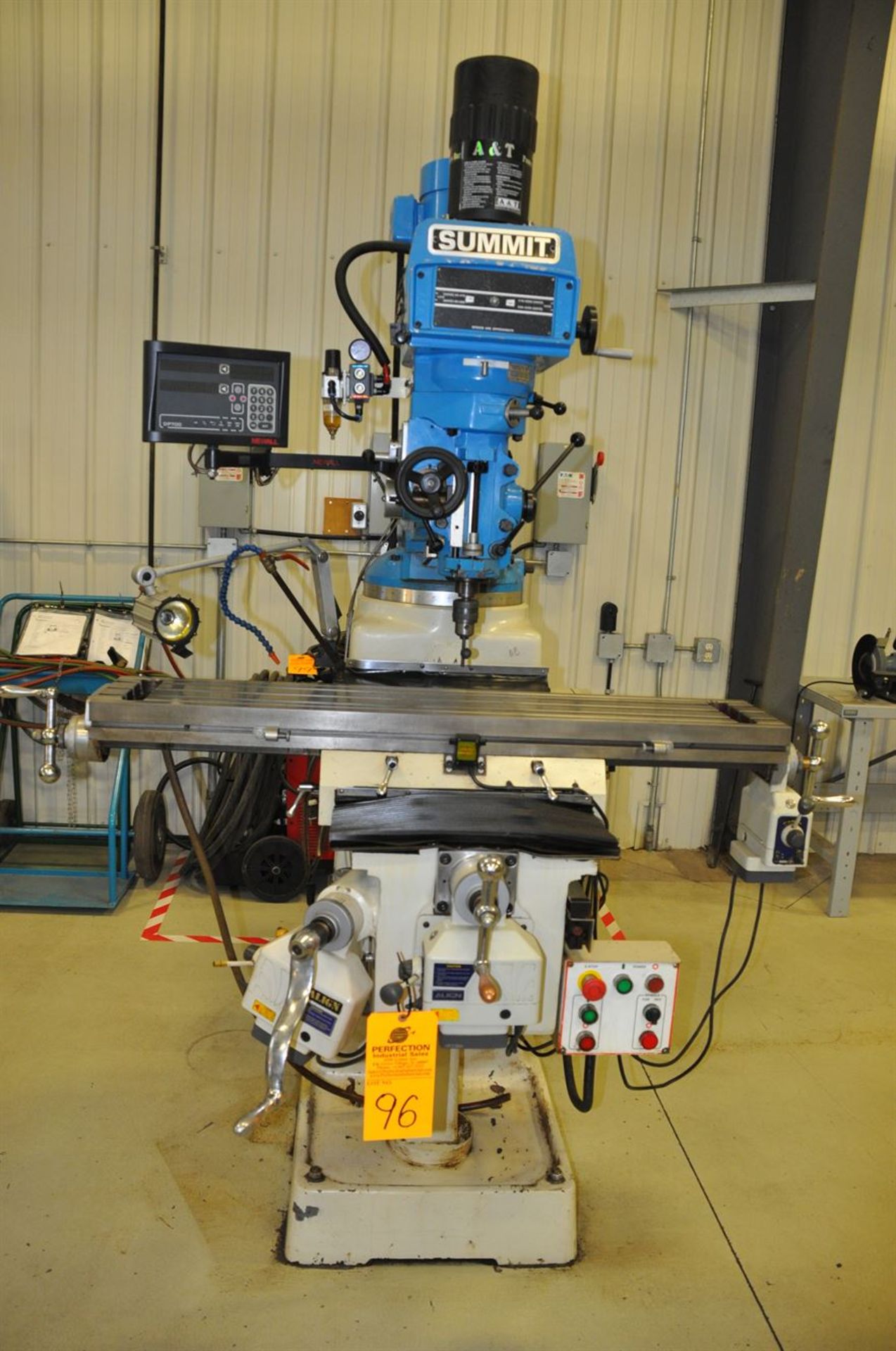 2012 SUMMIT VS-350B 3 hp Mill, s/n 8052, w/ 3 Axis Power Table, 50-4200 Vari-Speed RPM, NEWALL DP700