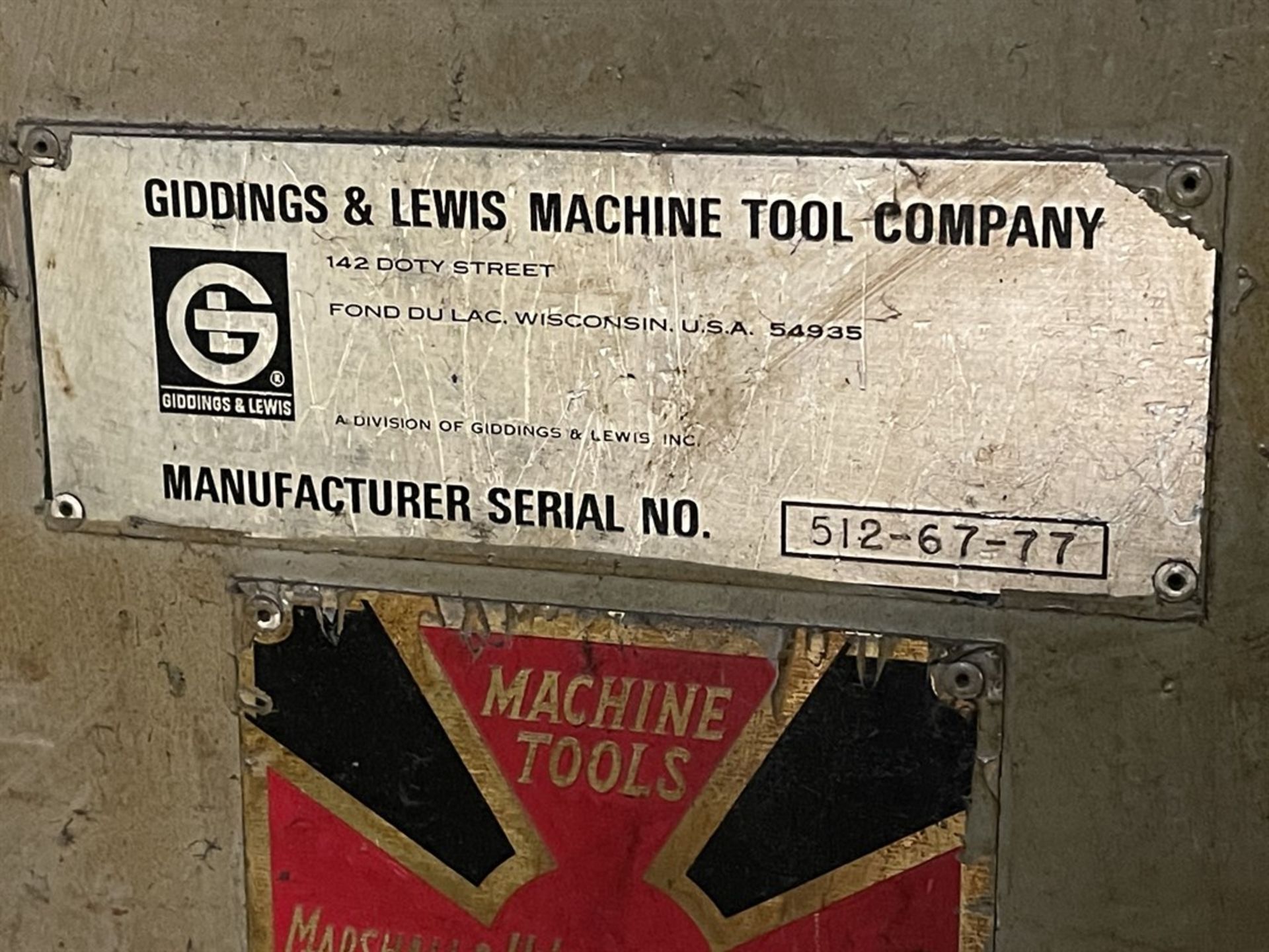 GIDDINGS & LEWIS 48" CNC Vertical Boring Mill, s/n 512-67-77, w/ FANUC 0i-TD Control, 48" Table - Image 10 of 10