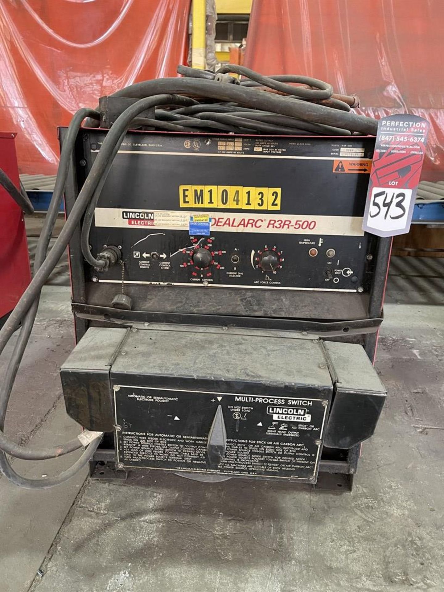 LINCOLN Idealarc R3R-500 TIG Welder w/ Multi-Process Switch, s/n U1951004919, (H1) - Image 2 of 5