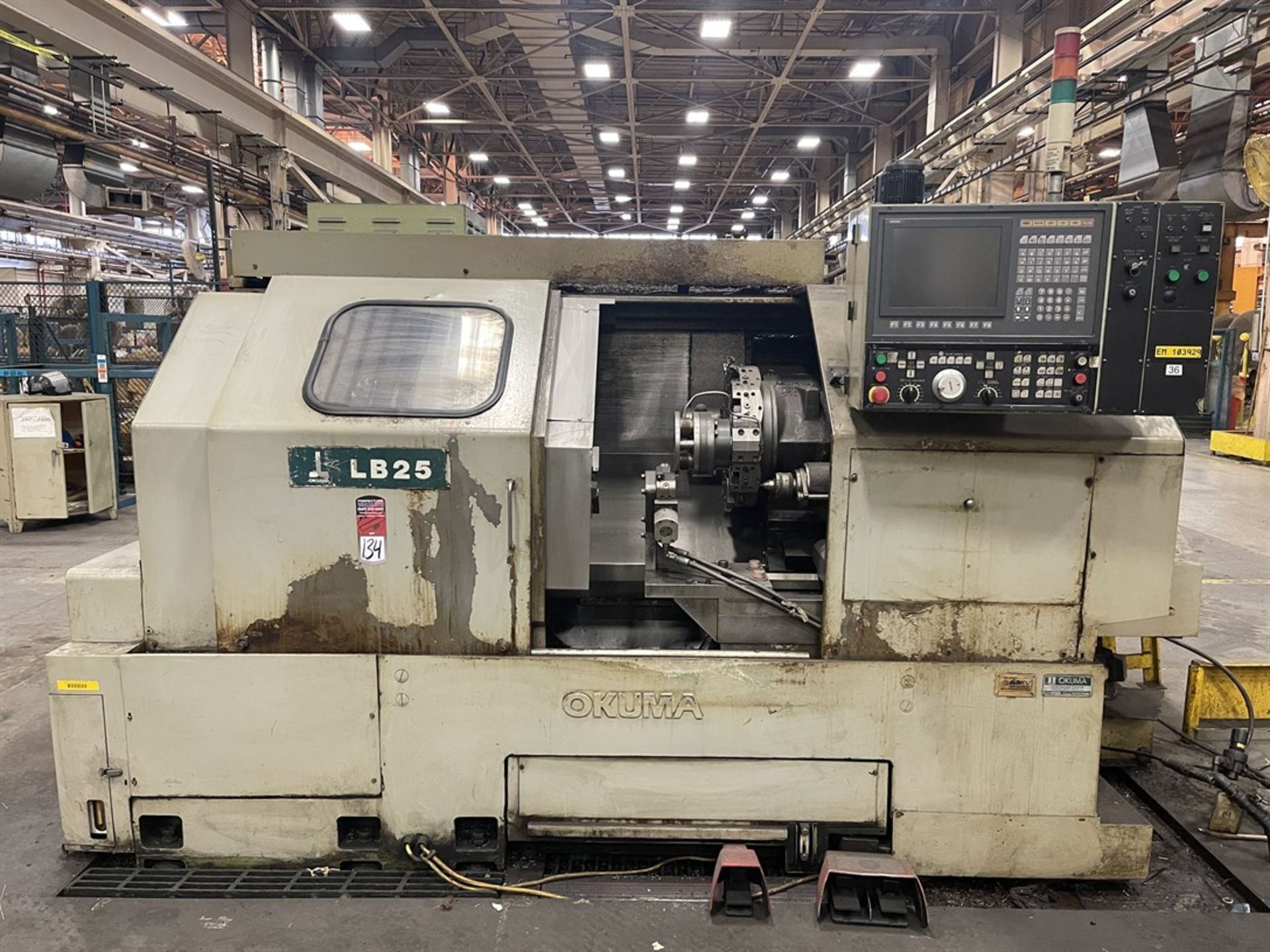 OKUMA LB25 Turning Center, s/n 9686, w/ OSP5020 CNC Control, 8.5" Chuck 12-Station Turret, ROYAL