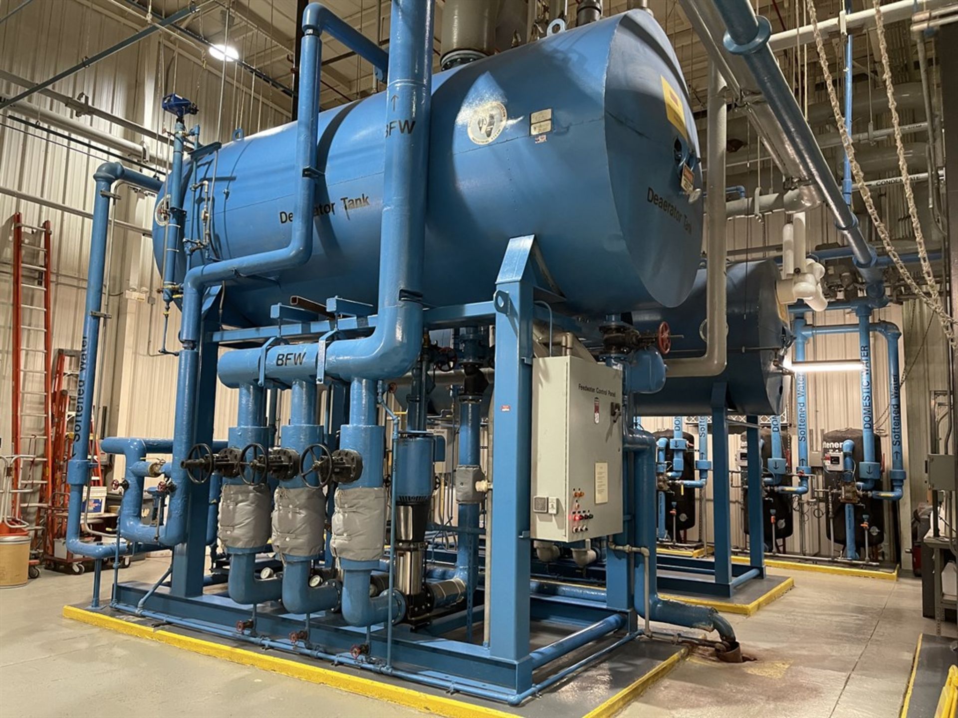 INDUSTRIAL STEAM Complete Boiler Water Treatment and Feed System Featuring Deaerator and Feed
