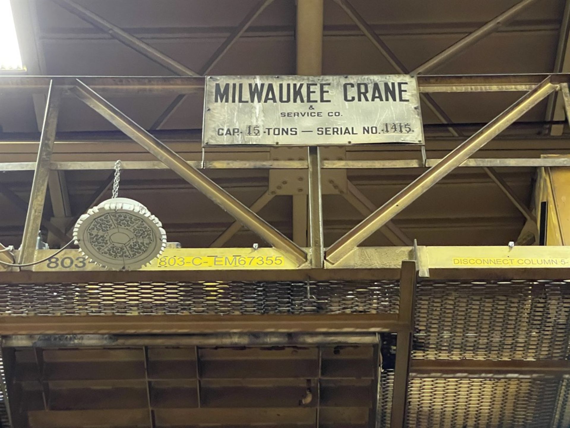 MILWAUKEE 15-Ton Bridge Crane System, Approx. 50' Span, Electric Hoist w/ Pendant Control, (N5) - Image 3 of 4