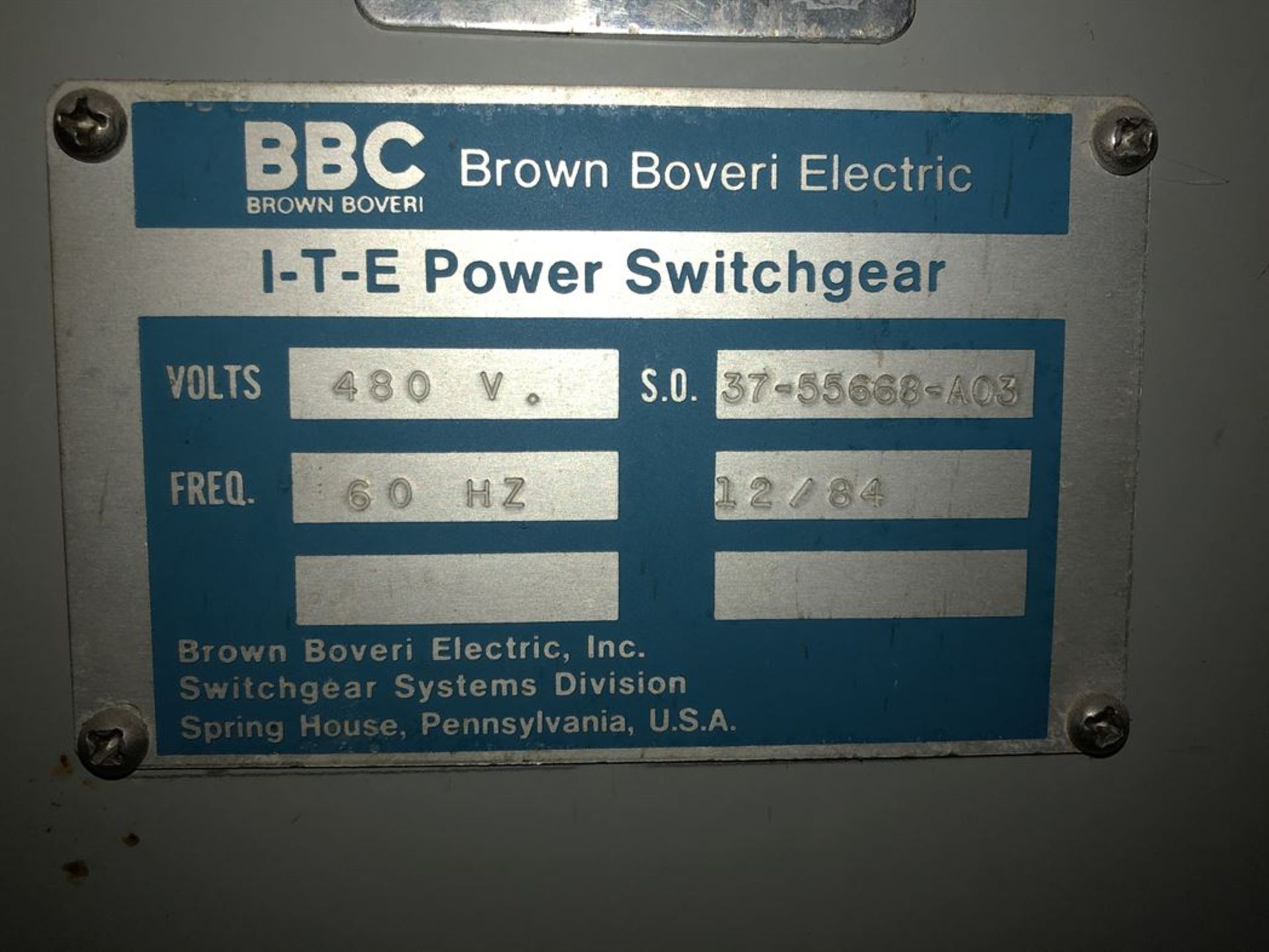 BBC I-T-E Power Switchgear, 480V - Image 8 of 8