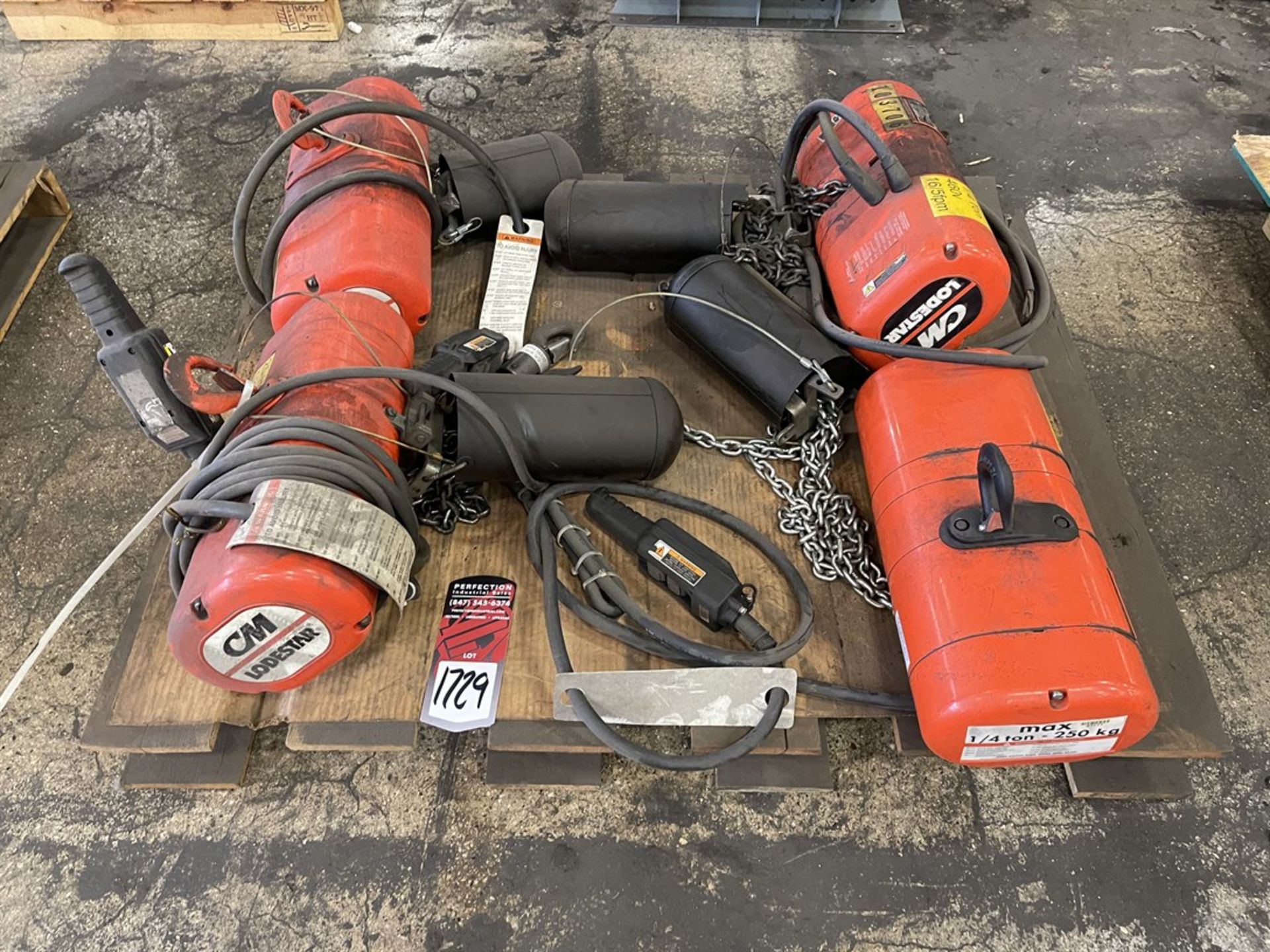 Lot of (4) CM Lodestar 1/4Ton Electric Hoists, (R19)