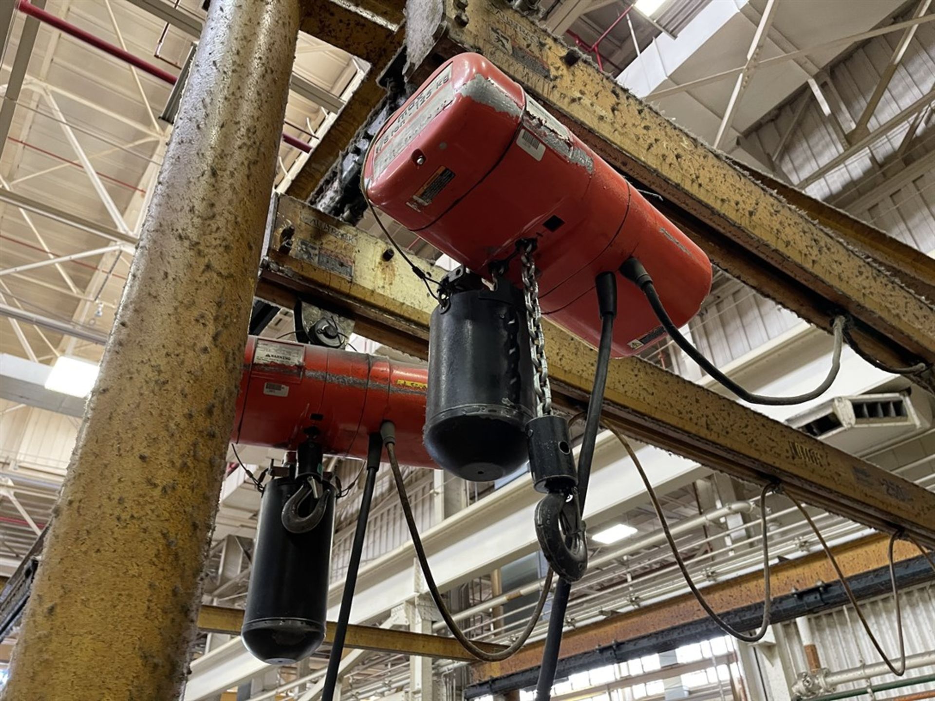 SPANCO Free Standing Crane, 16'W x 36'L x 11' Under Rail, w/ (2) 1/8 Ton CM Lodestar Electric Hoists - Image 5 of 5