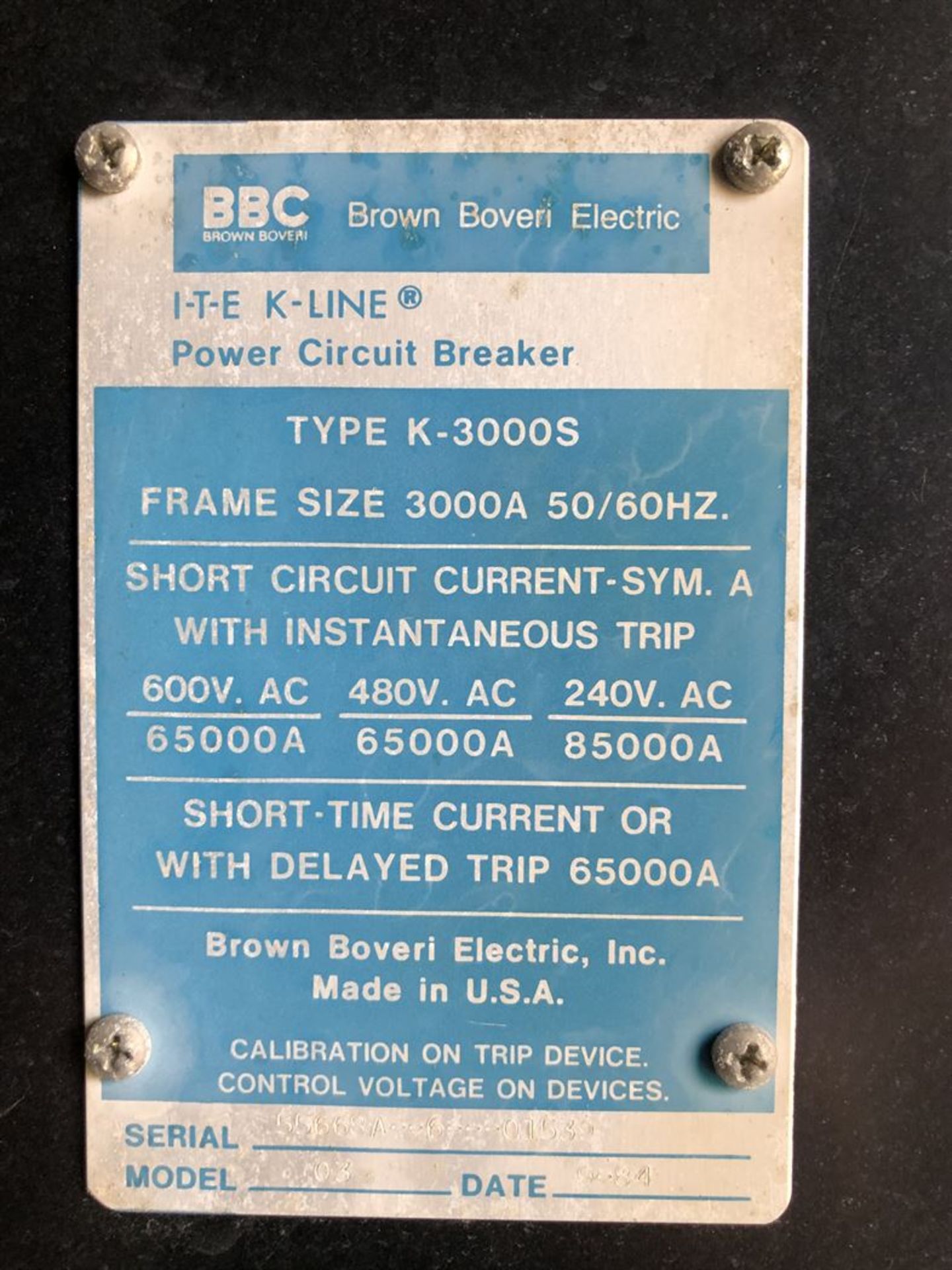 BBC I-T-E Power Switchgear, 480V - Image 7 of 8