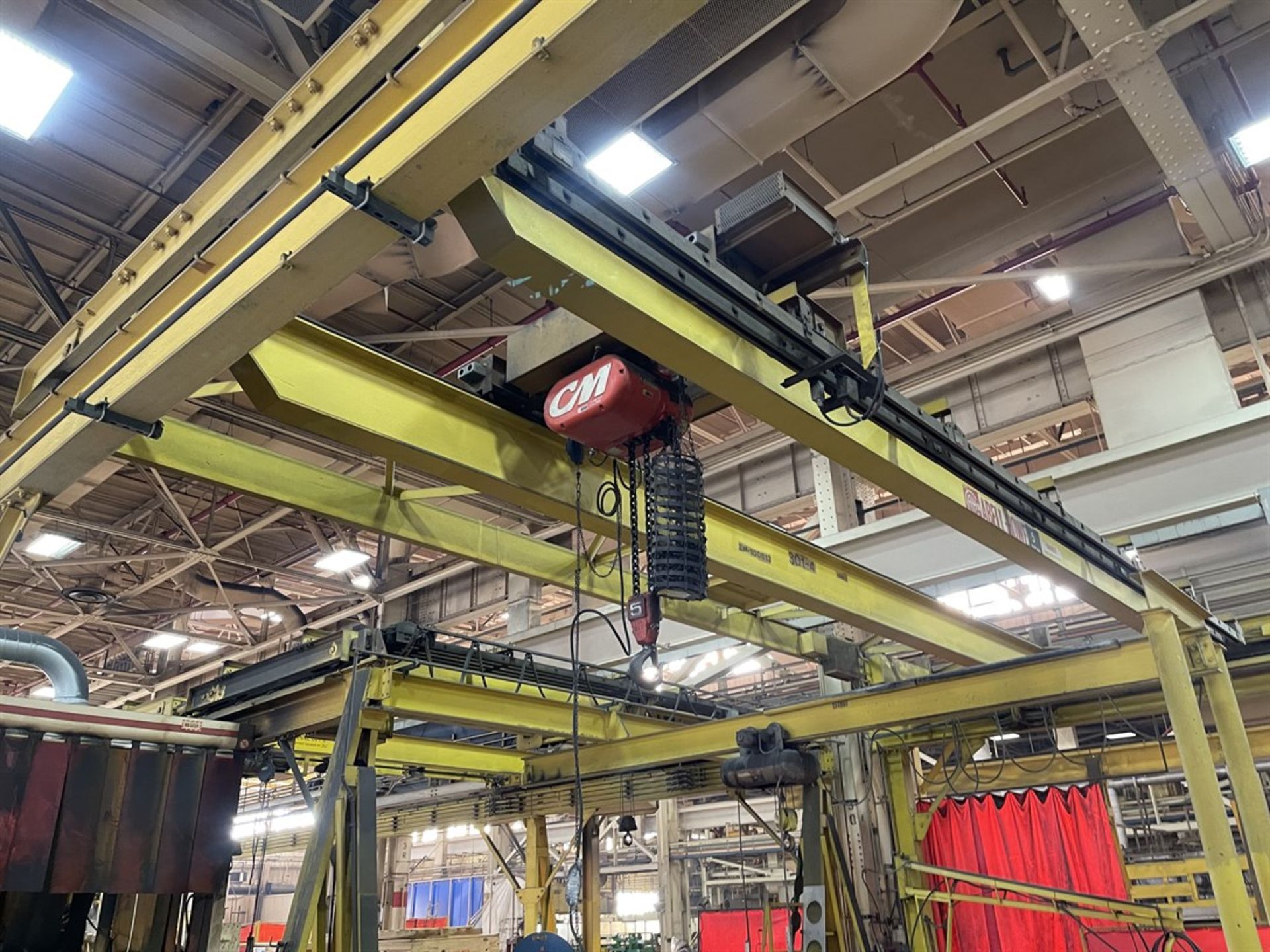 ABELL HOWE Free Standing Crane System, Approx. 30'W x 160'L x 14' Under Rail, (2) CM 5-Ton Hoists w/ - Image 5 of 7