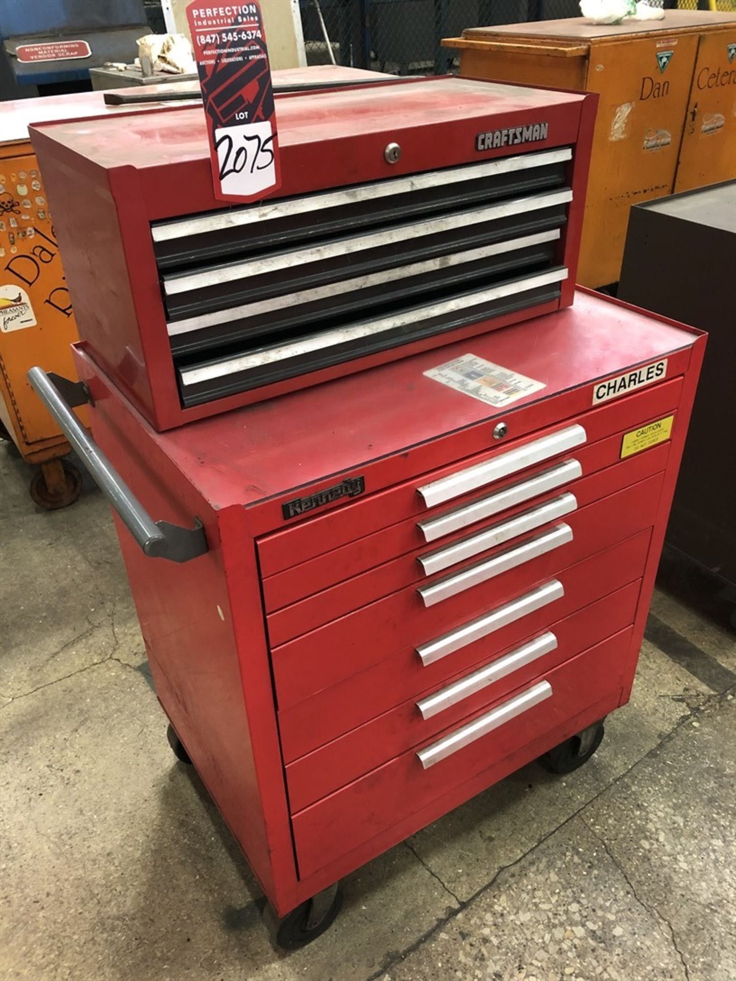 Kennedy Rolling Tool Chest, w/ Craftsman Tool Box (13H)