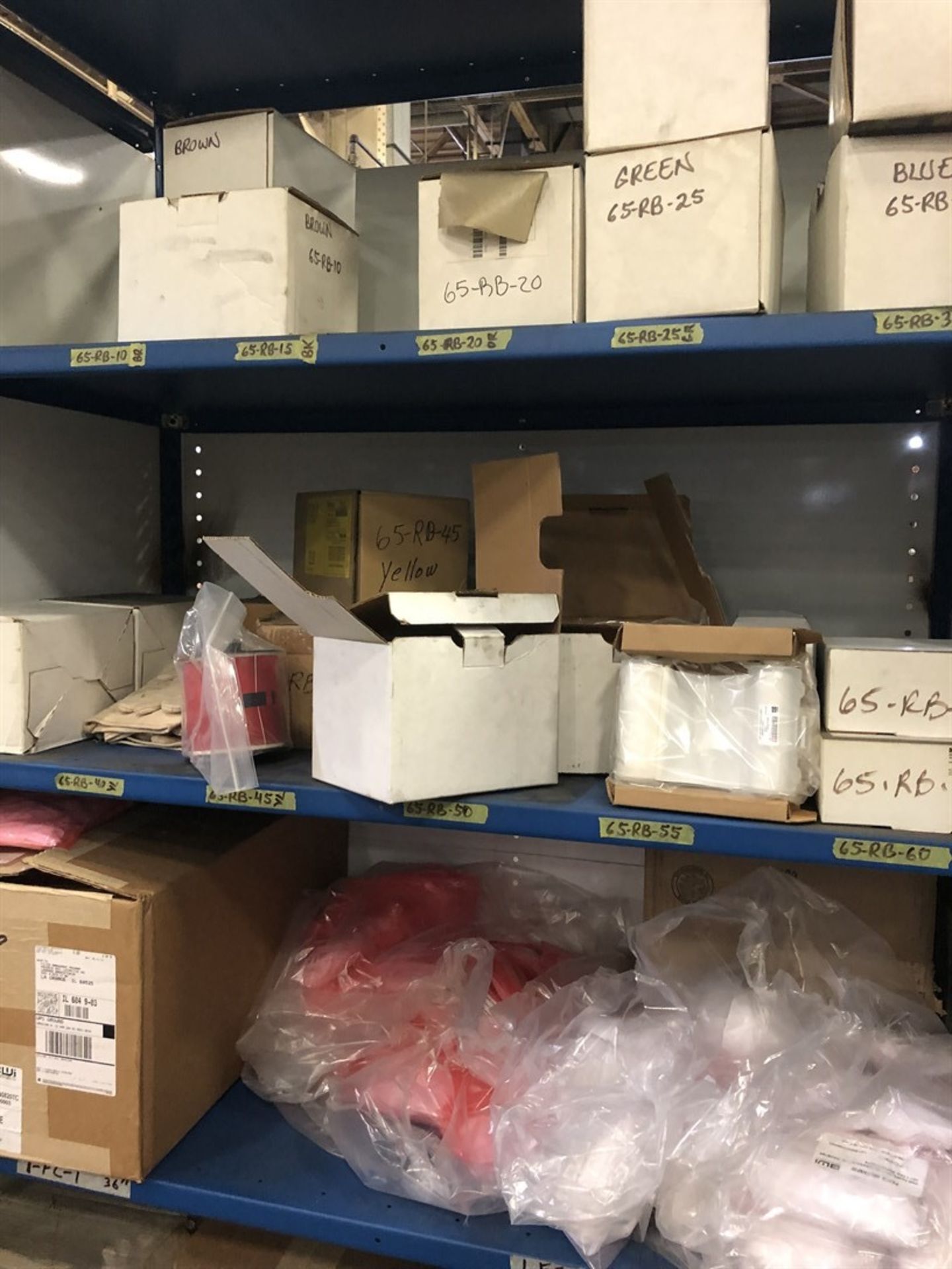 3 Sections of Equipto Shelving, w/ Contents, Including Filters and Tape, (23H) - Image 2 of 3