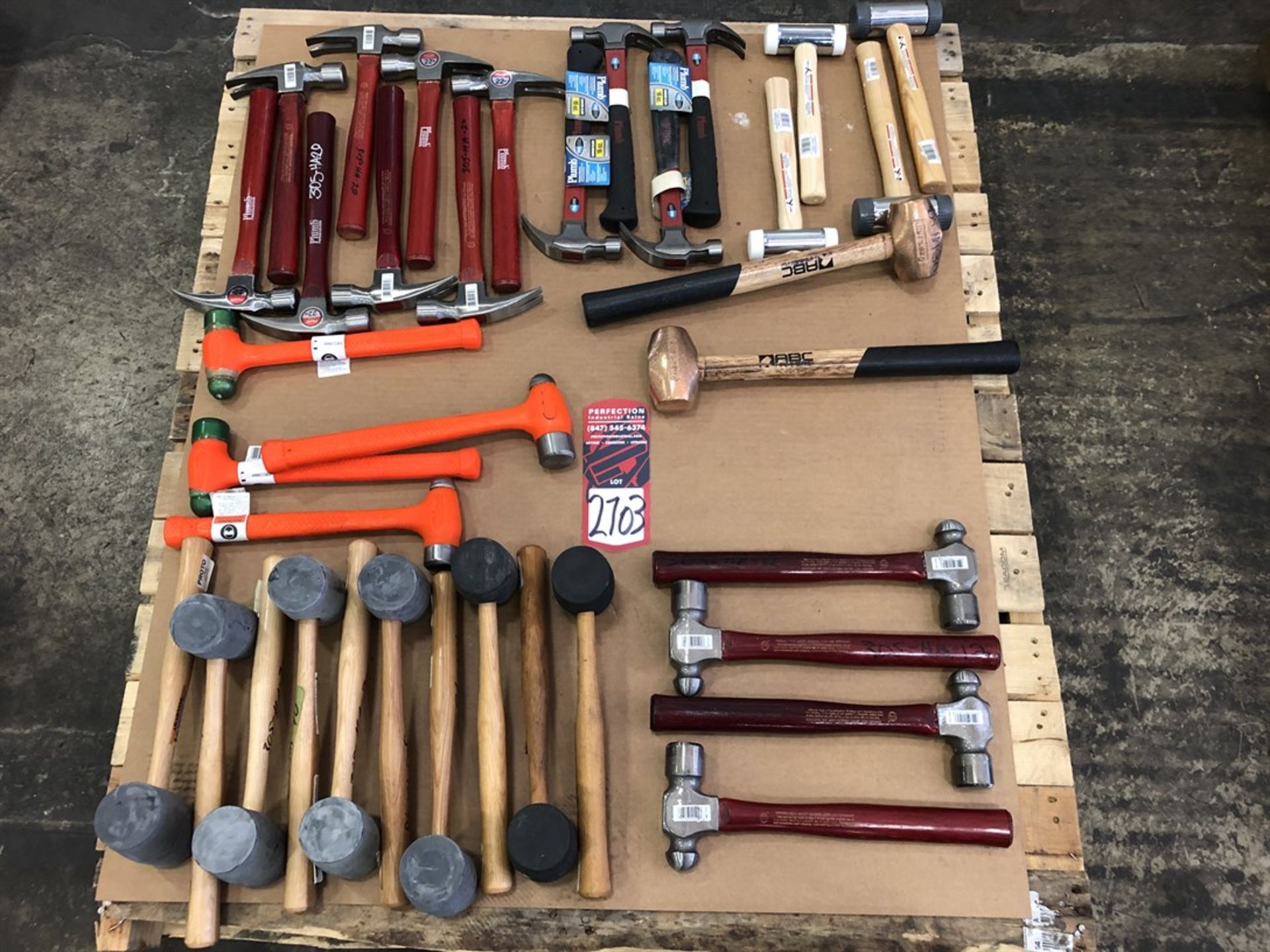 Lot Comprising Assorted Hammers and Mallets, (23F)