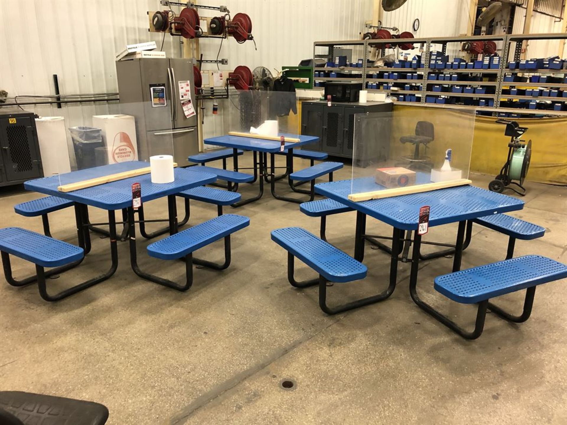 Lot Comprising (3) 46x46" Steel Frame Picnic Tables, (31H)