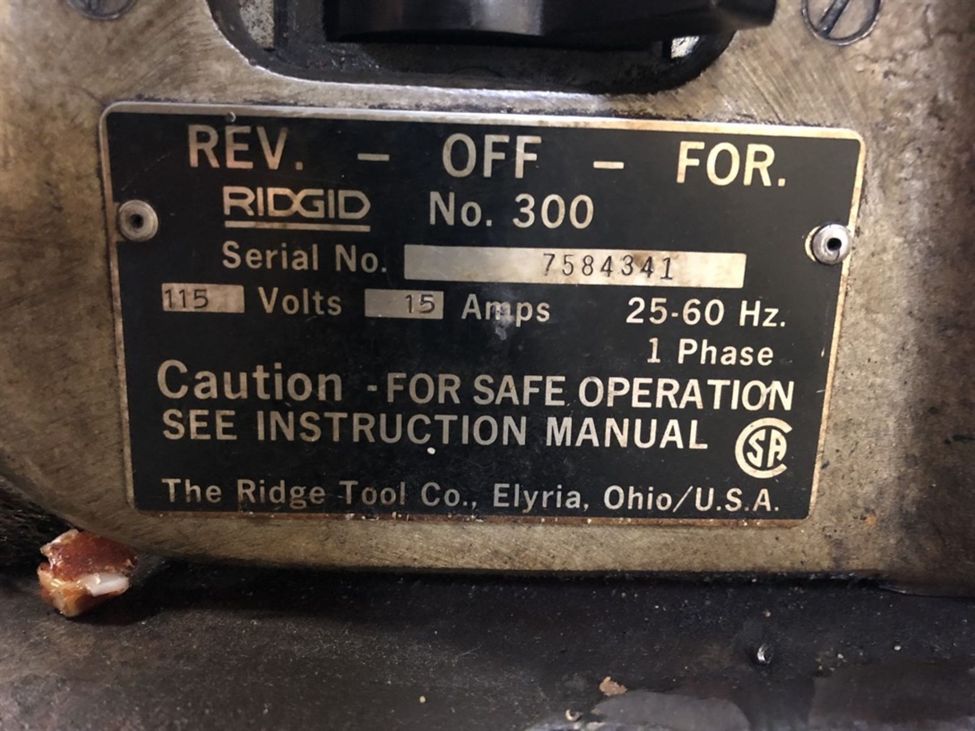 Rigid 300 Pipe Threader, w/ Speed Chuck, Single Phase, s/n 4584341, (25F) - Image 4 of 4