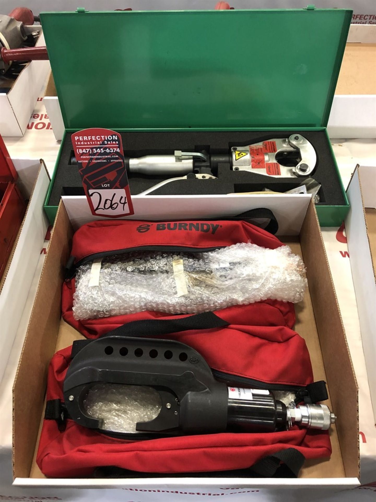 Lot Comprising (2) Burndy Y46WSBH Hydraulic Remote Crimping Tool, and (1) Greenlee Dieless