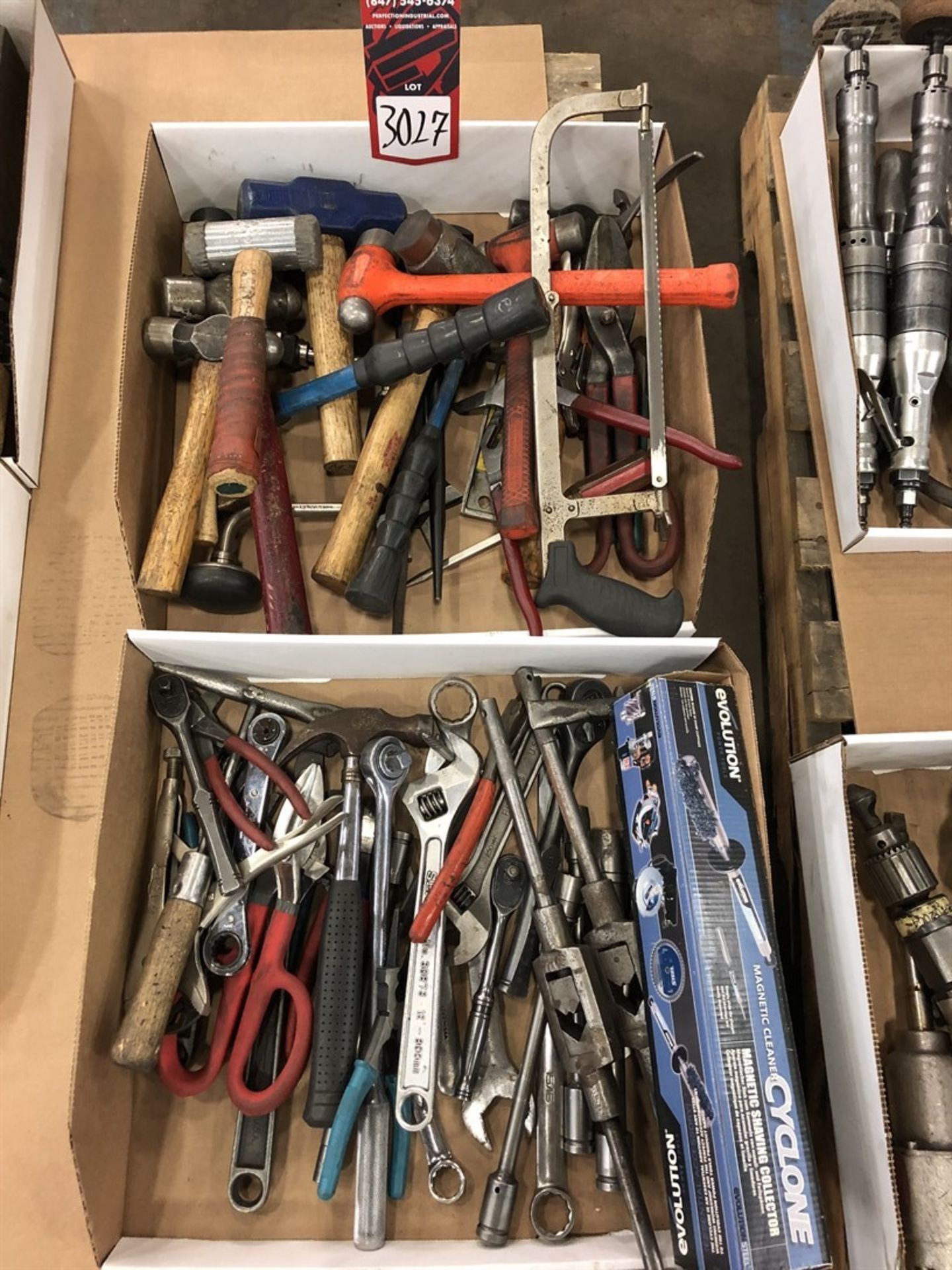 Lot Misc. Hand Tools, Wrenches, Hammers, Snips, and Hack Saws, (7S)