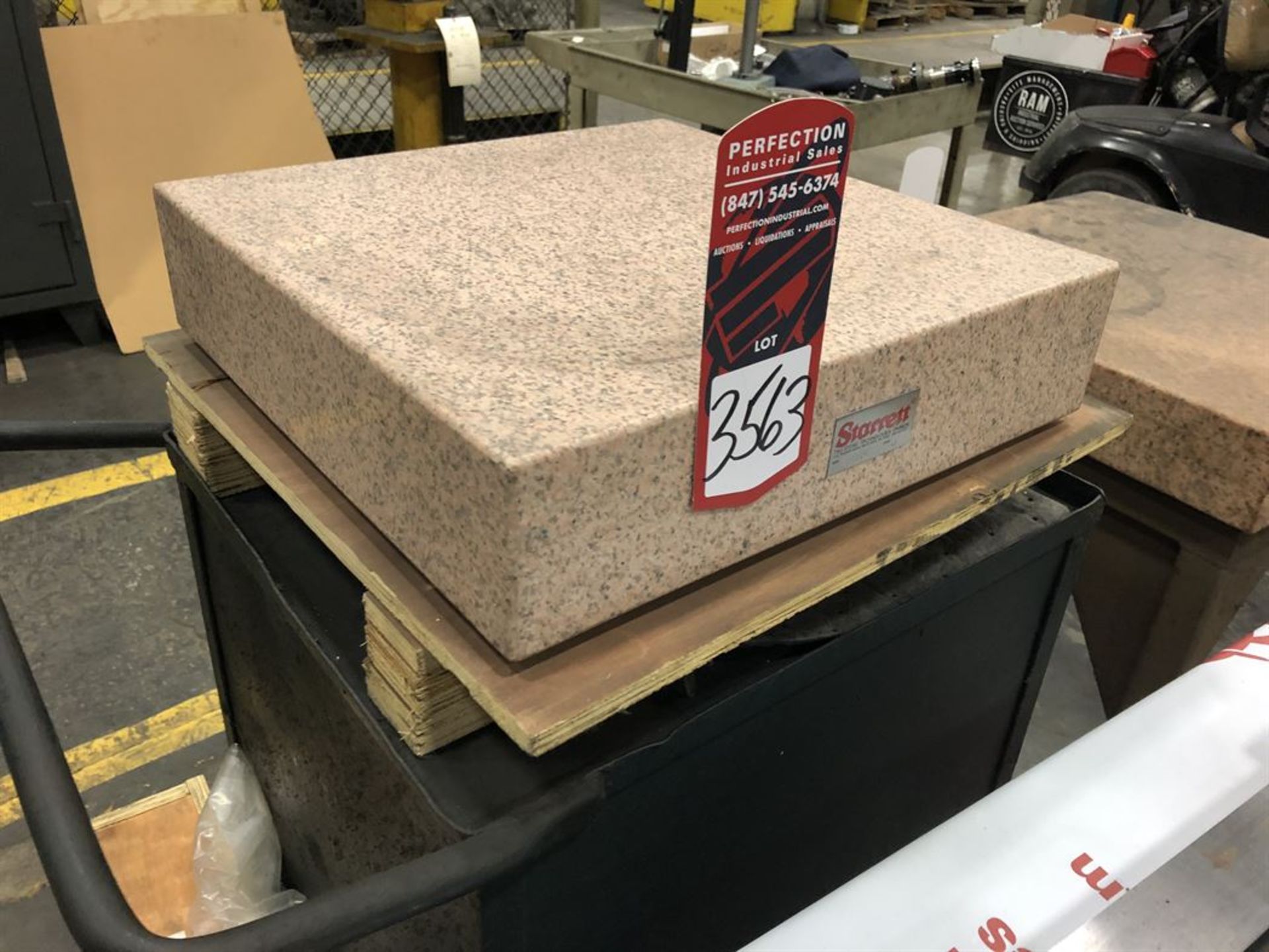 Starrett 18x18x5" Pink Granite Surface Plate, (17L)