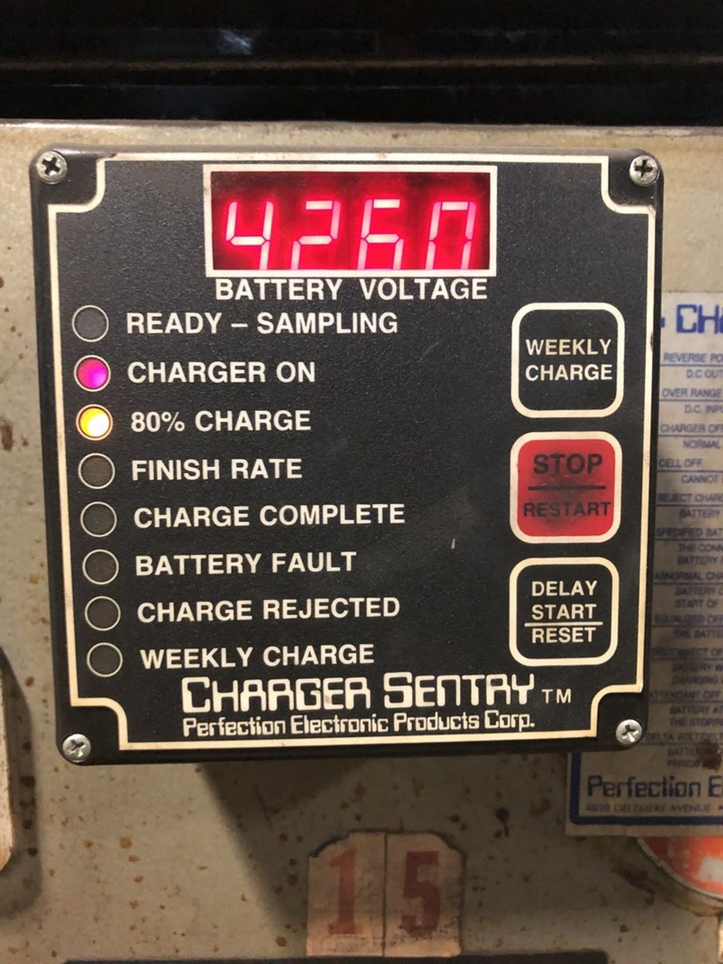 PERFECTION CHARGER SENTRY A45-160-18L, L Type Battery Charger, s/n B 103416, IK15 MSB) - Image 2 of 3