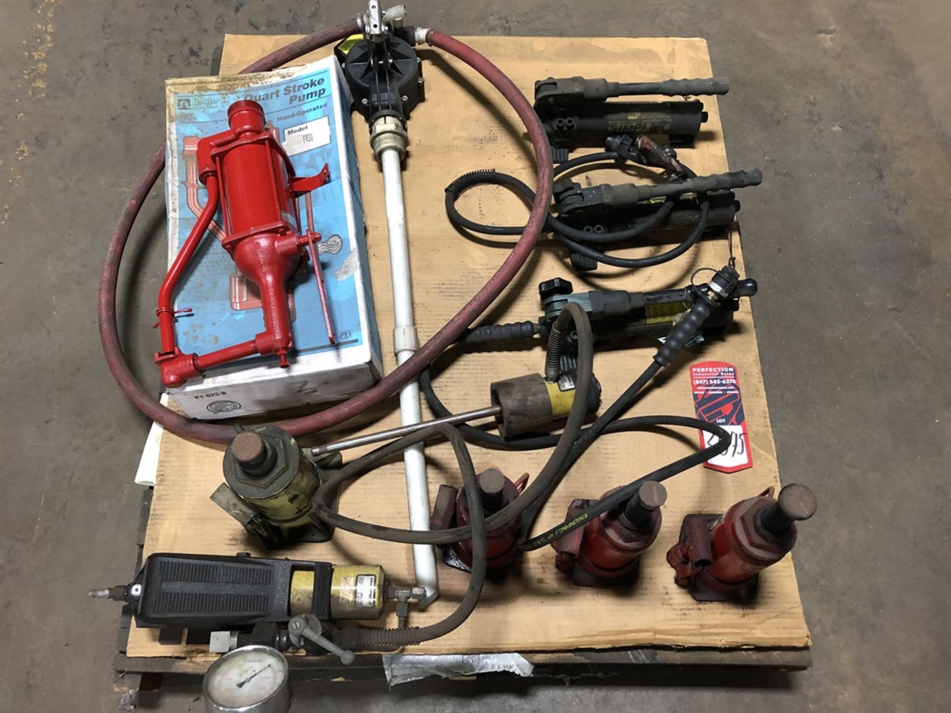 Lot Hydraulic Pumps and Rams, (H11 H-Building)