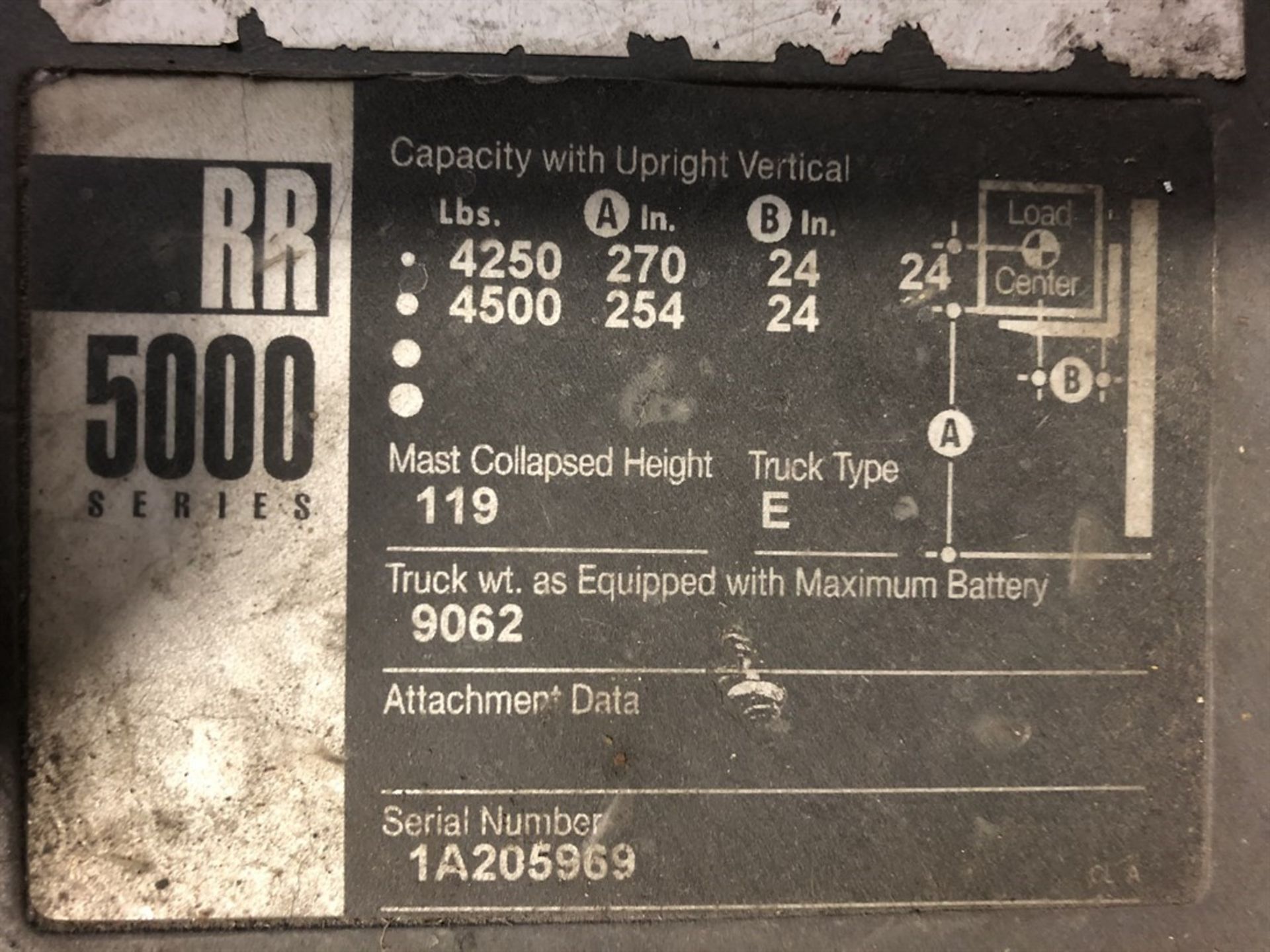 CROWN RR 5000 Series 4,200 Electric Reach Truck, s/n 1A205969, 42" Forks, (Condition Unknown), ( - Image 6 of 6