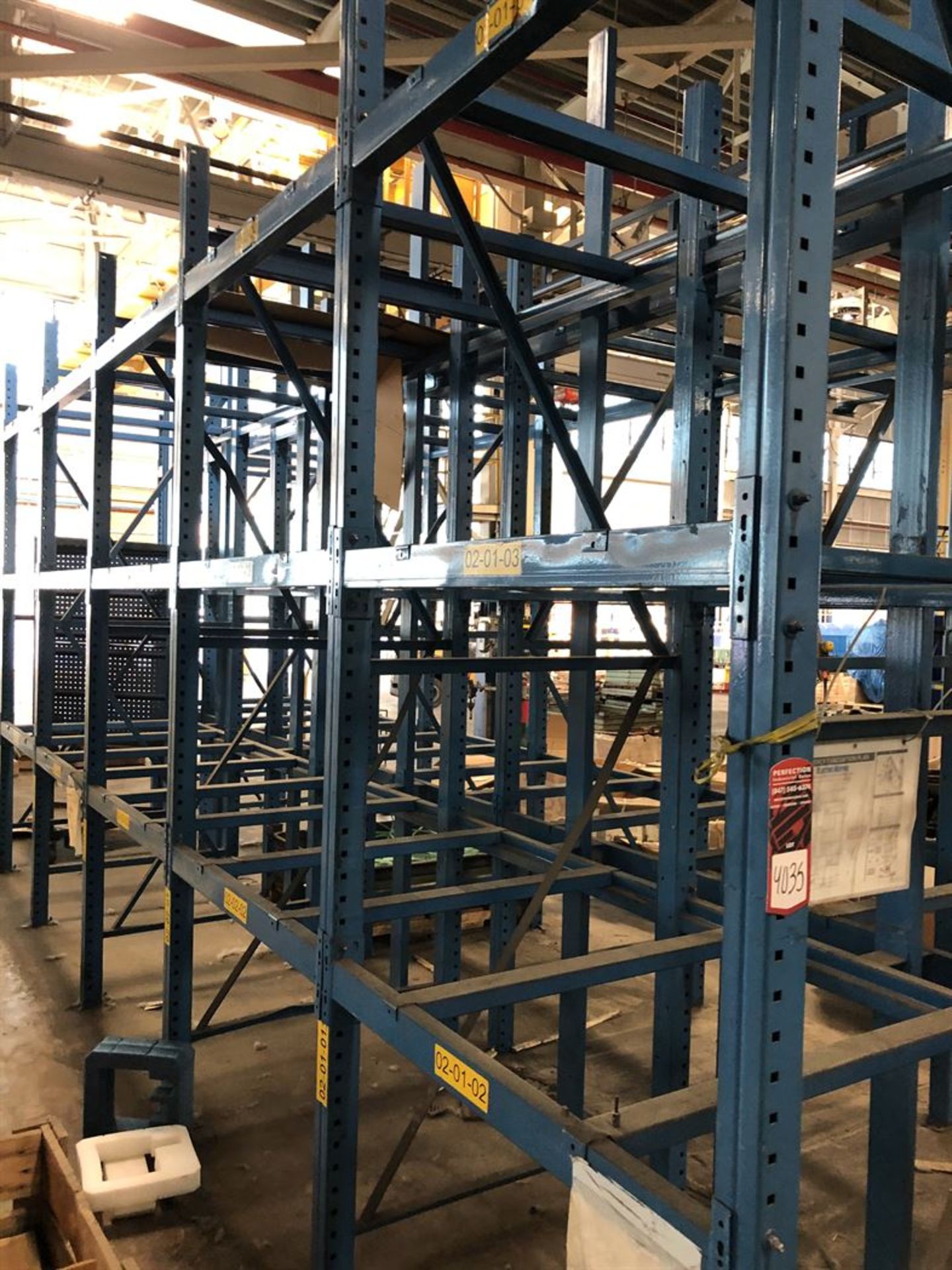 Lot Comprising (6) Sections Heavy Duty Racking,44x128" Uprights, w/ 46" Beams, (No Contents) (D27