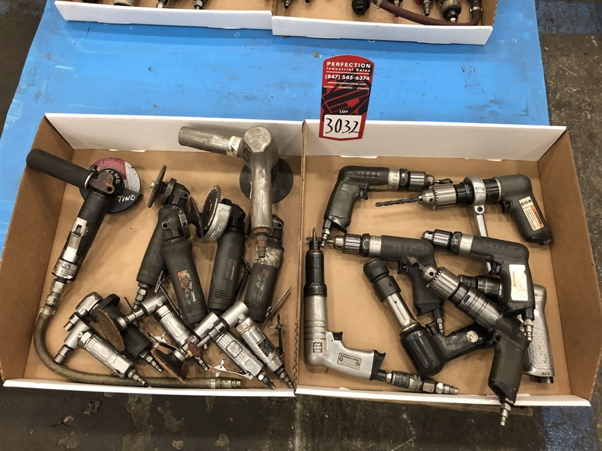 Lot Pneumatic Angle Grinders and Drills, (5G)