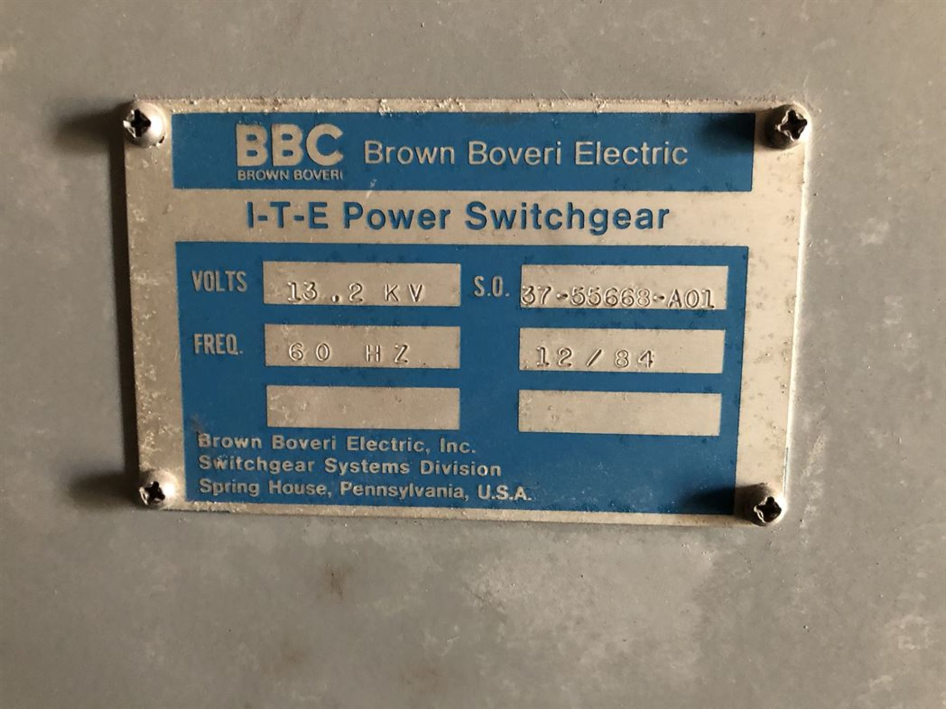 BBC I-T-E Power Switchgear, 13.2 KV - Image 3 of 3