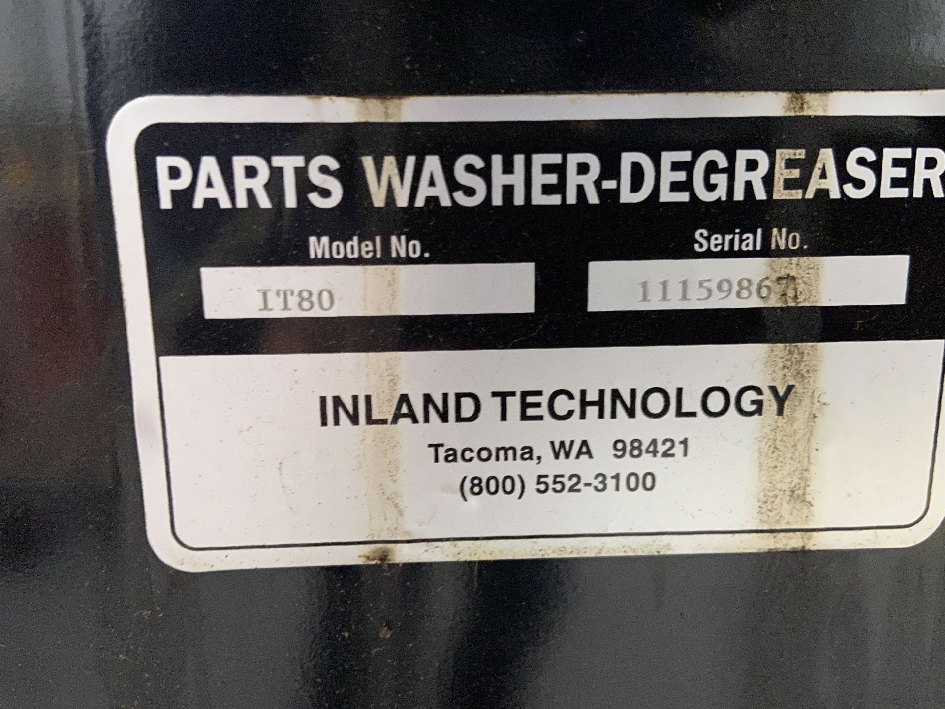 Inland Technology Model IT80 Dip Washer, 44" x 20" x 24" deep, Agitation, Elevation, s/n 11159867 - Image 3 of 3