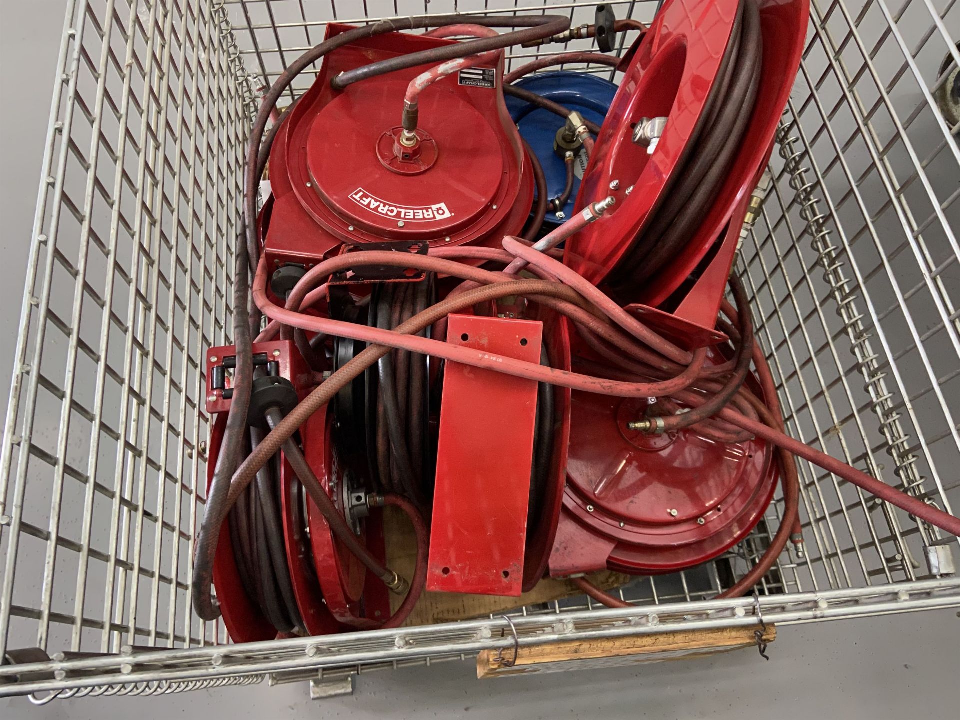 Lot of (8) Hose Reels with Wire Basket - Image 3 of 3