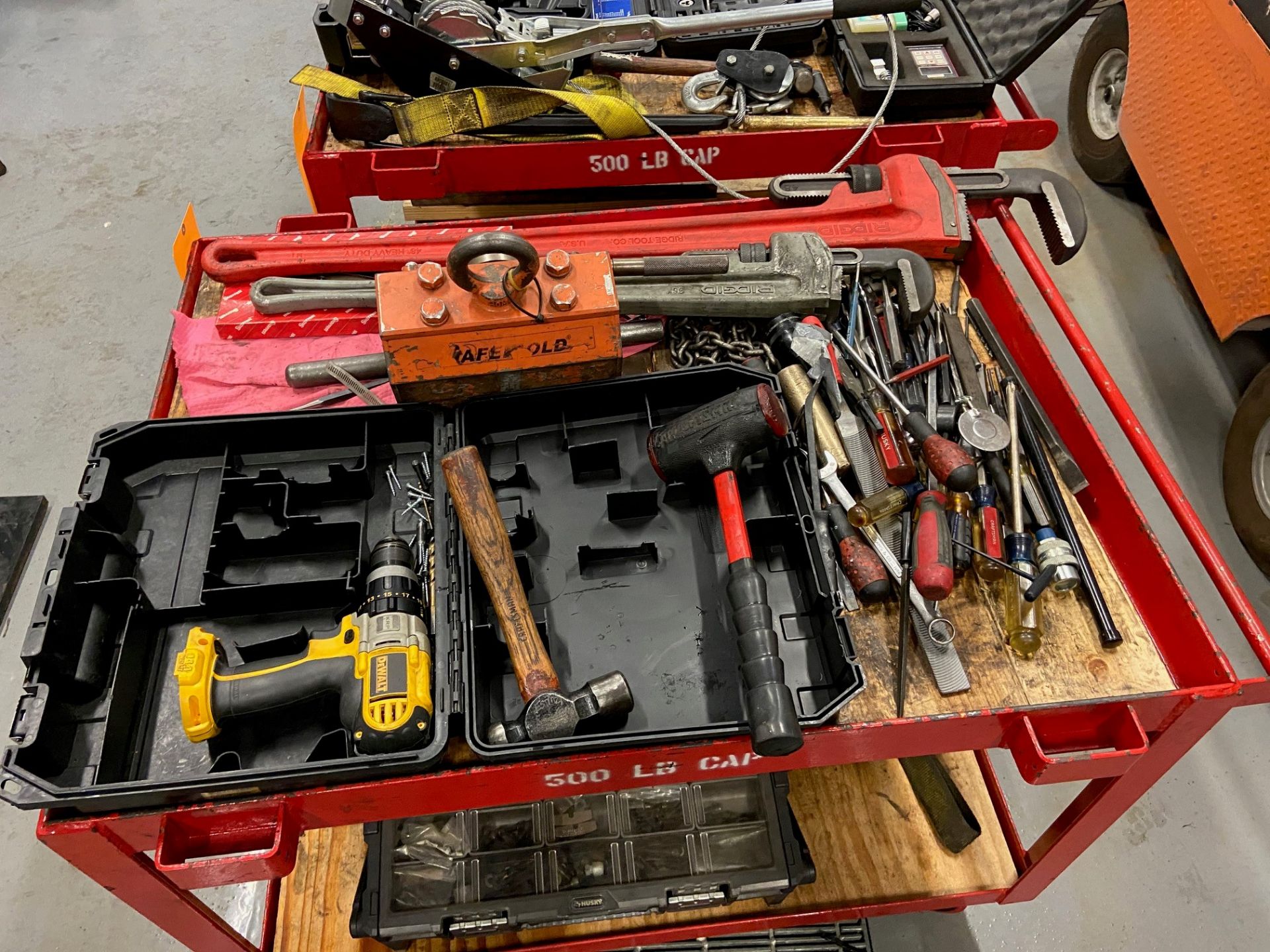 Lot of Hand Tools w/ (2) Metal Carts - Image 3 of 4