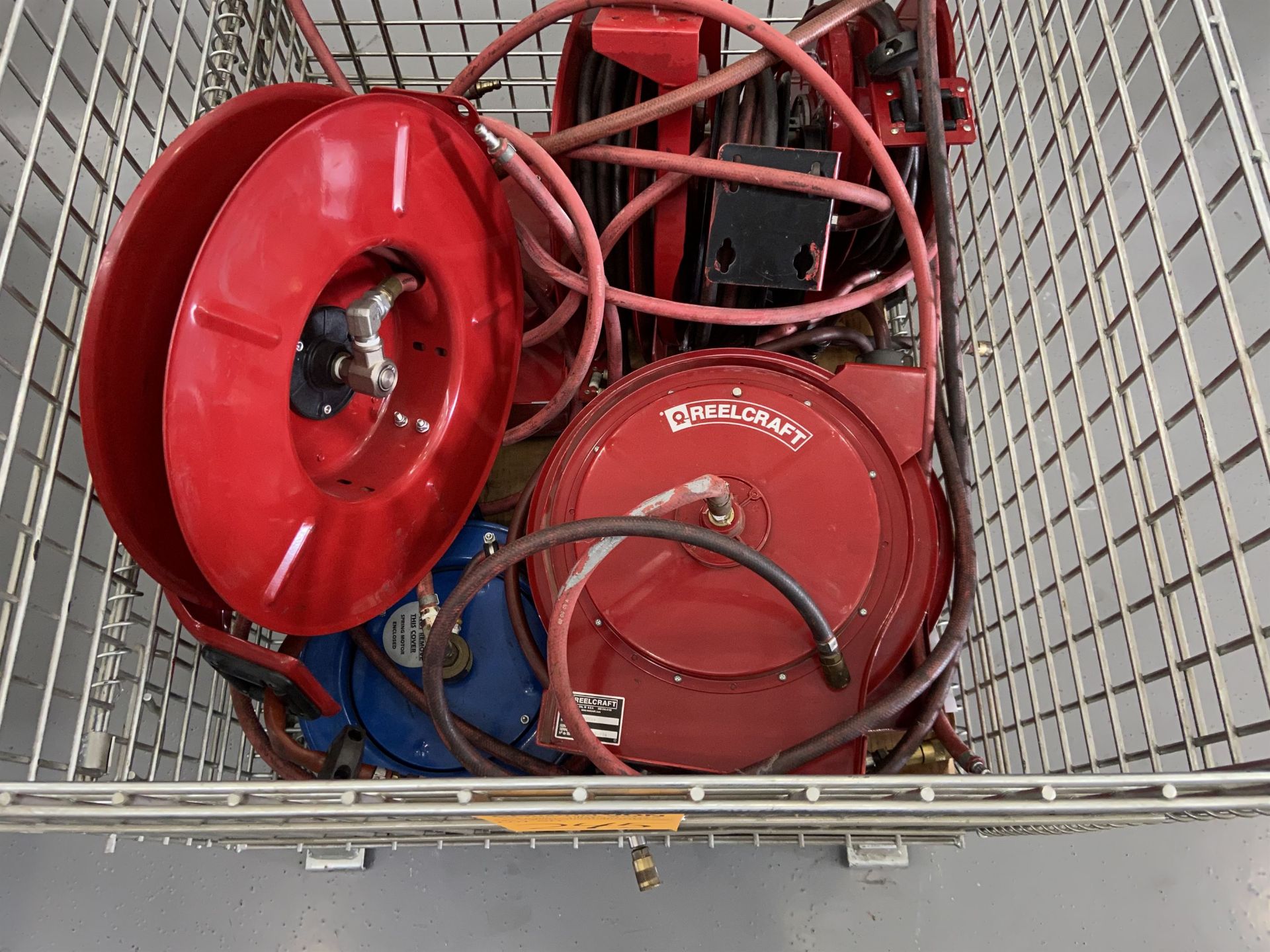 Lot of (8) Hose Reels with Wire Basket - Image 2 of 3