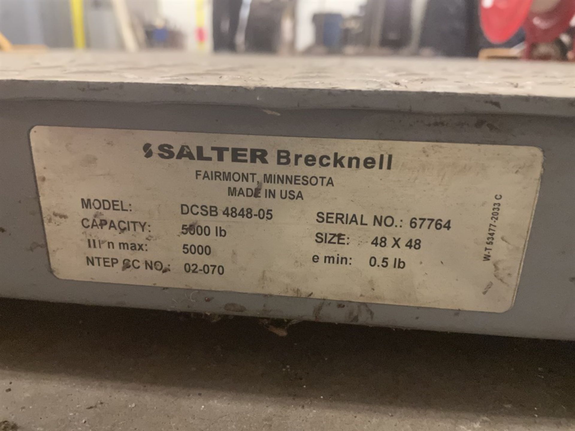 Salter Brecknel DCSB 4848-05 5,000 lb Capacity Floor Scale - Image 3 of 3