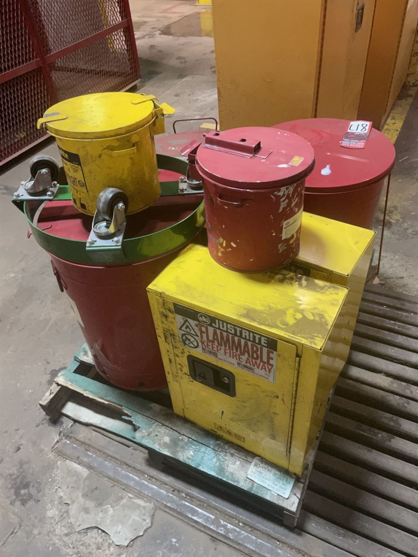 Lot of Assorted Safety Rag Buckets and Flammable Cabinets - Image 2 of 2
