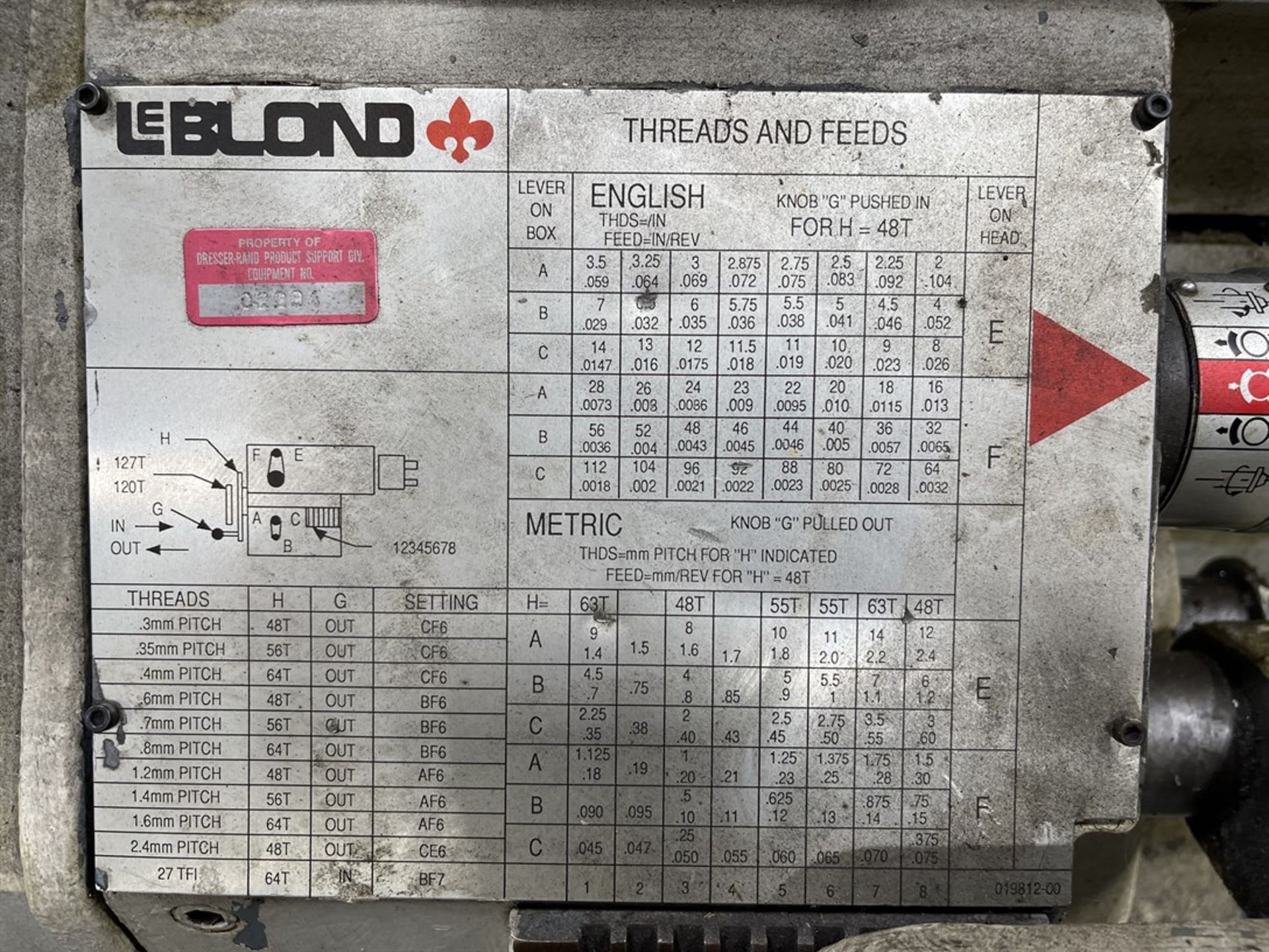 LEBLOND Regal 20 x 144" Engine lathe, s/n 10E-107 U4916, 15" 4-Jaw Chuck, 23-1000 RPM Spindle - Image 6 of 9