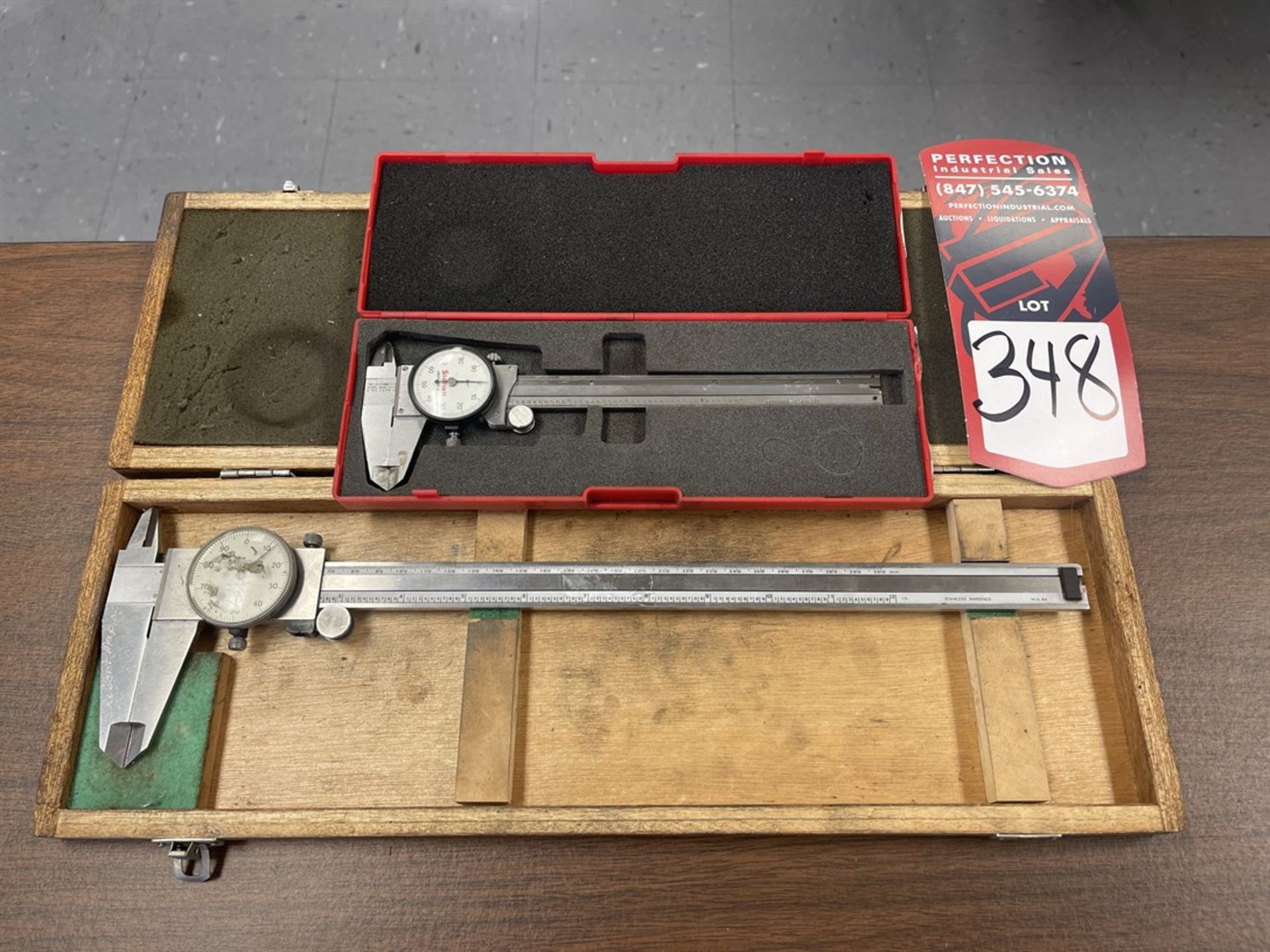 Lot Comprising MITUTOYO 12" Dial Caliper and STARRETT 6" Dial Caliper