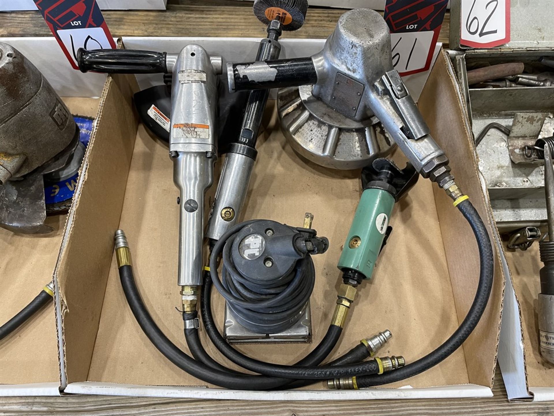 Lot of Pneumatic Angle Grinders and Straight Grinders