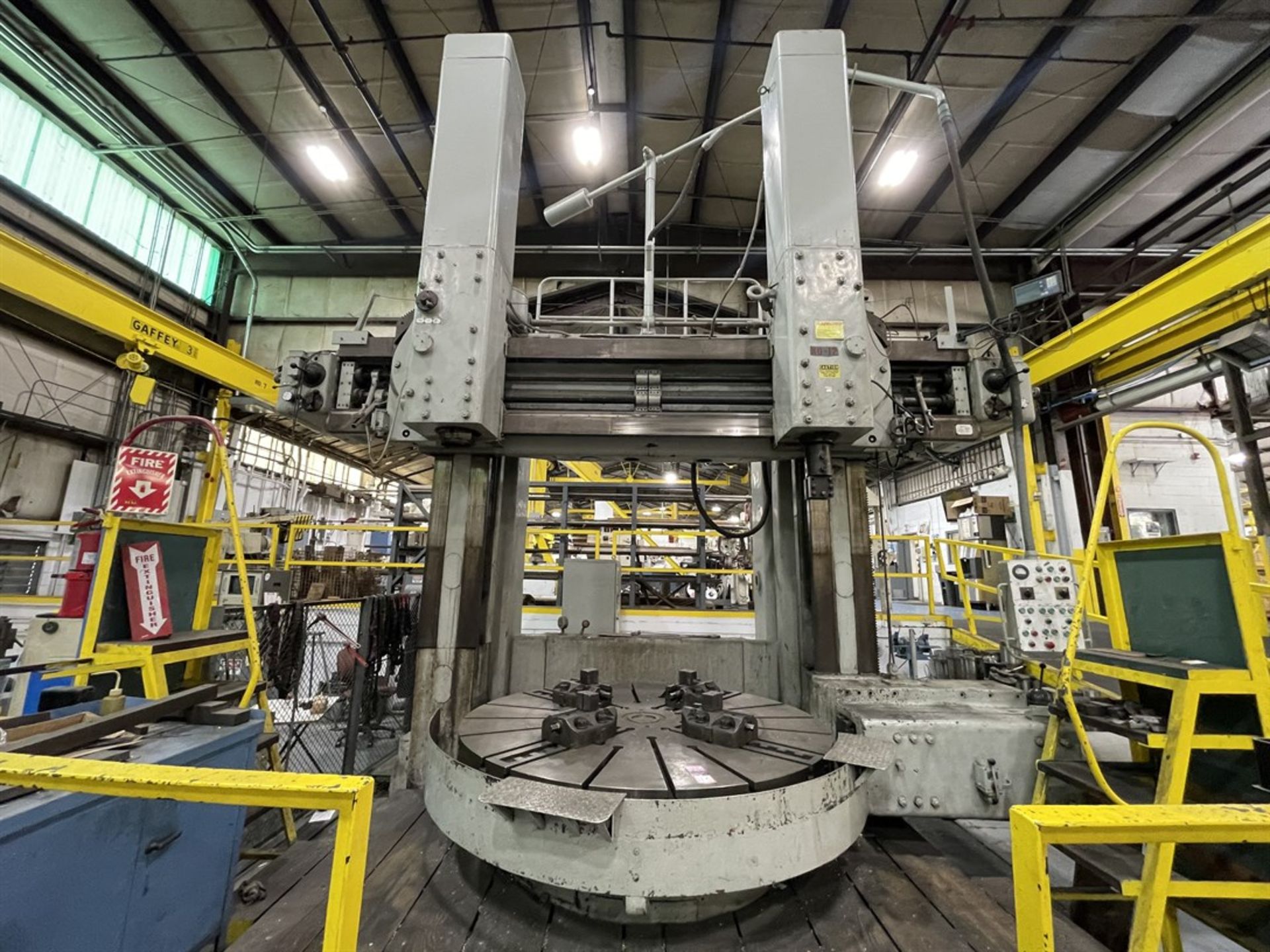 VULCAN RAFAMET KCF 200 Vertical Boring Mill, s/n 112 207, 78" 4-Jaw, 100" Swing, 70" Max Height, 2 - Image 4 of 10