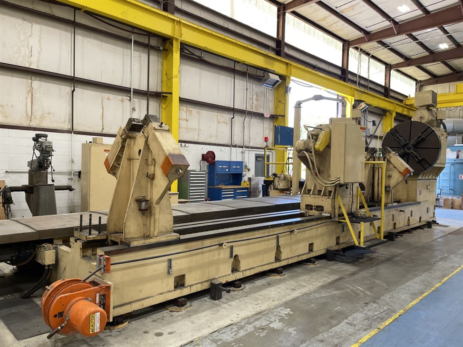 Farrell 118" x 310 CC CNC Lathe, Siemens Ctrl, 60" 4-Jaw, Steadies, s/n 71R1167-2 - Image 2 of 11