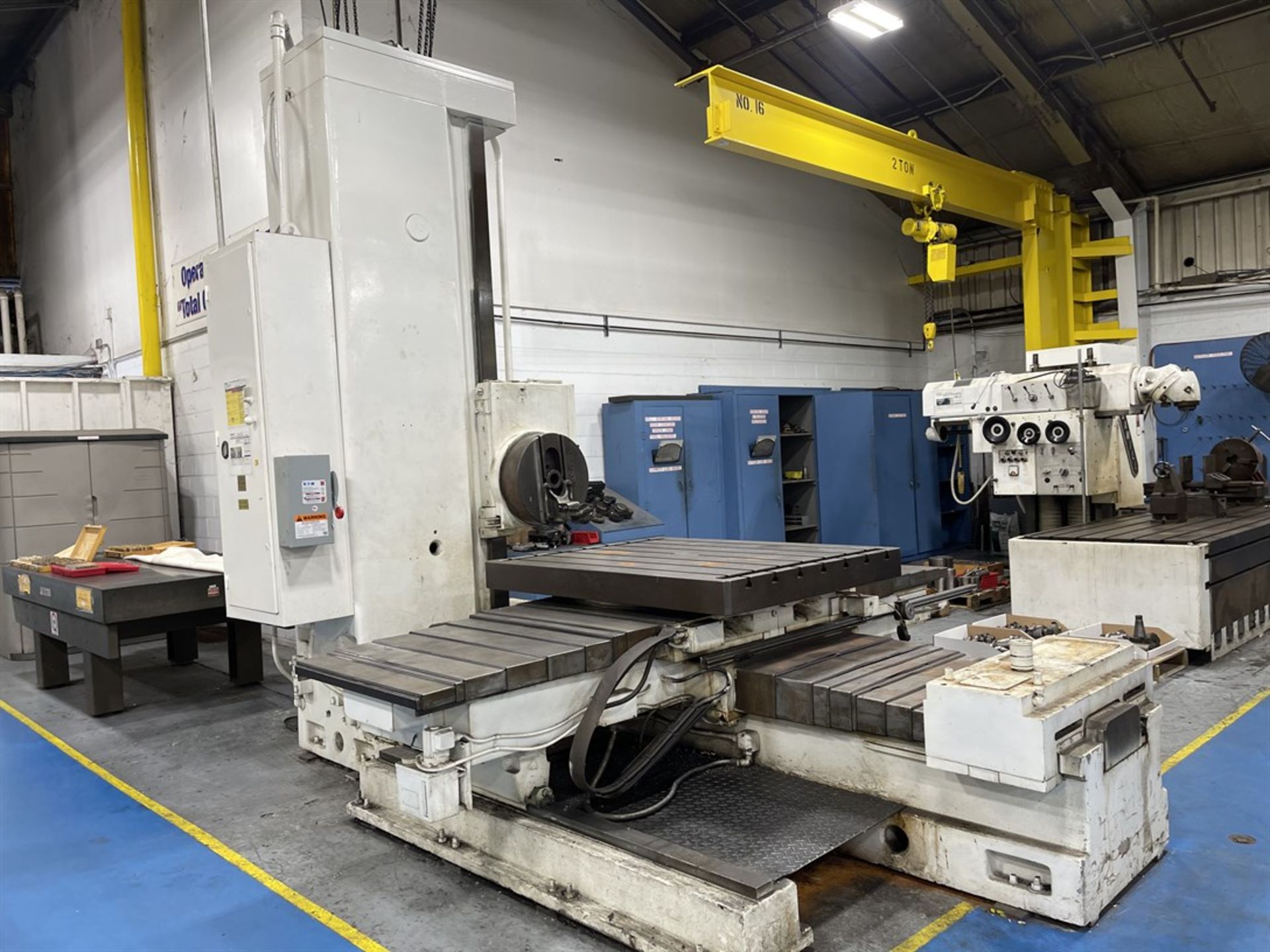SUMMIT 4" Horizontal Boring Mill, s/n 575, 48" x 60" Table, Y-72", 20" Facing Head, 17-1180 RPM - Image 8 of 9