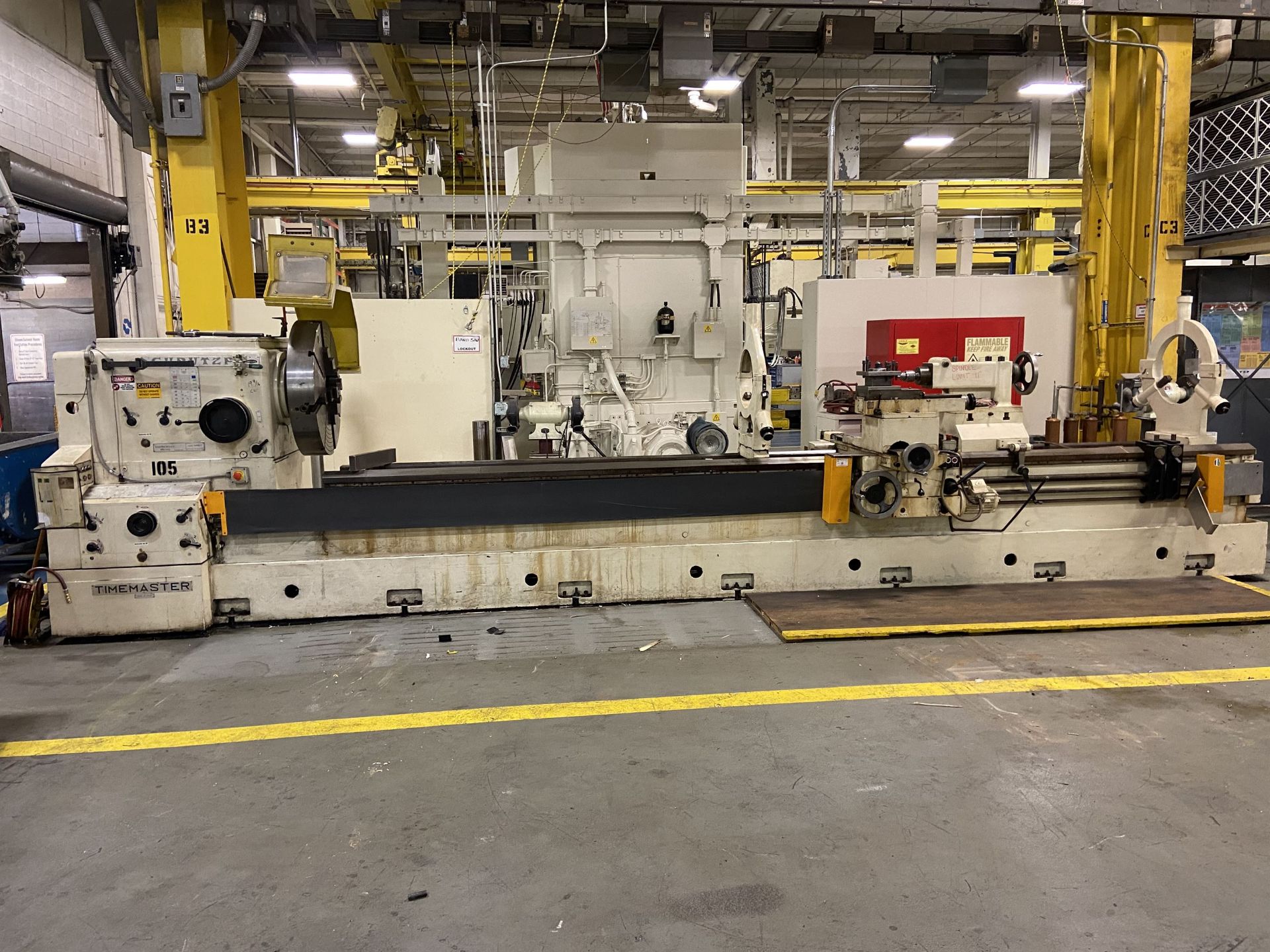 GURUTZ 58”/44”/28” x 208” Gap Bed Engine Lathe, s/n 4-41 5000-50, 58” Swing x 10” in Gap, 28”