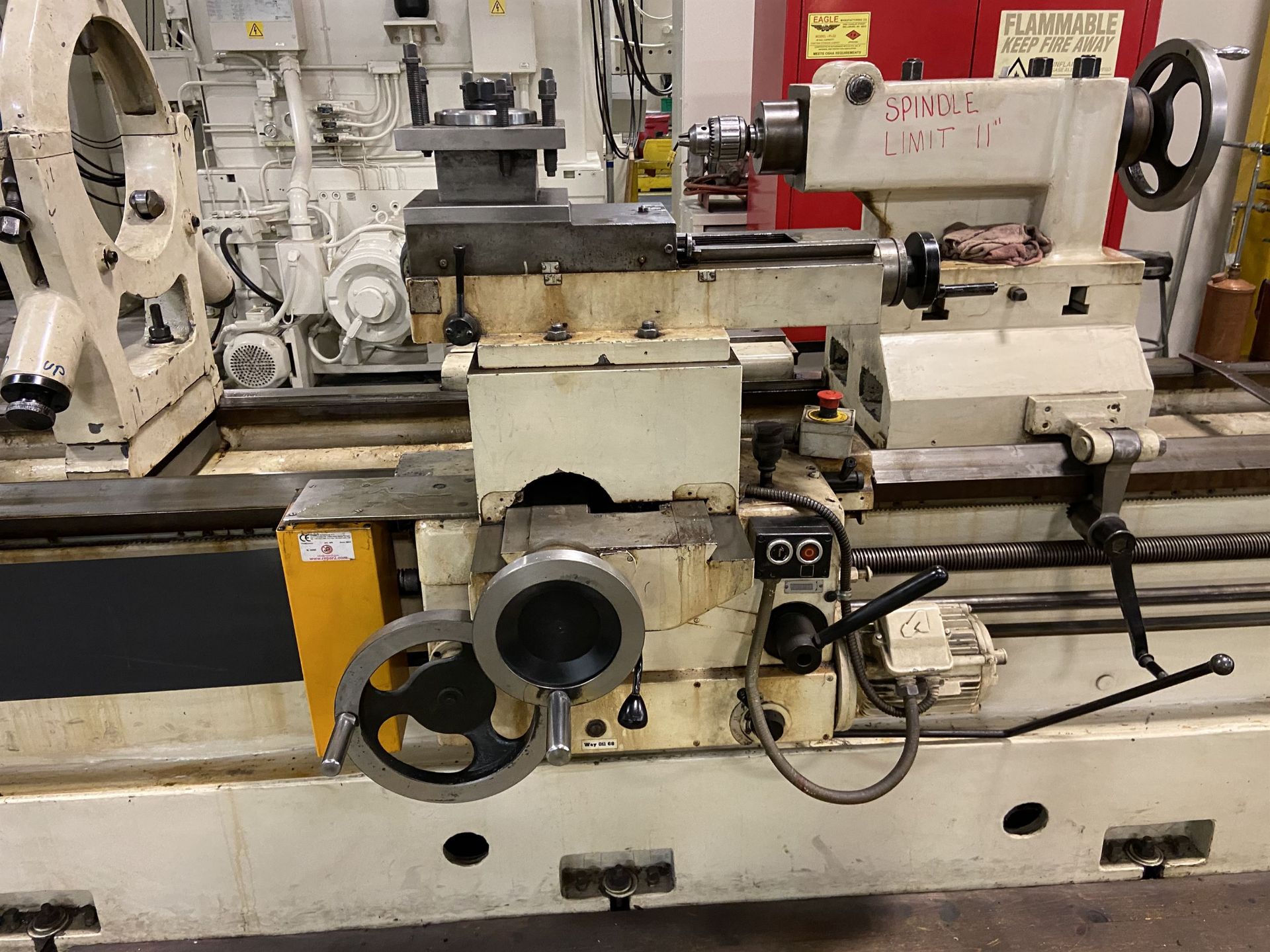 GURUTZ 58”/44”/28” x 208” Gap Bed Engine Lathe, s/n 4-41 5000-50, 58” Swing x 10” in Gap, 28” - Image 8 of 15